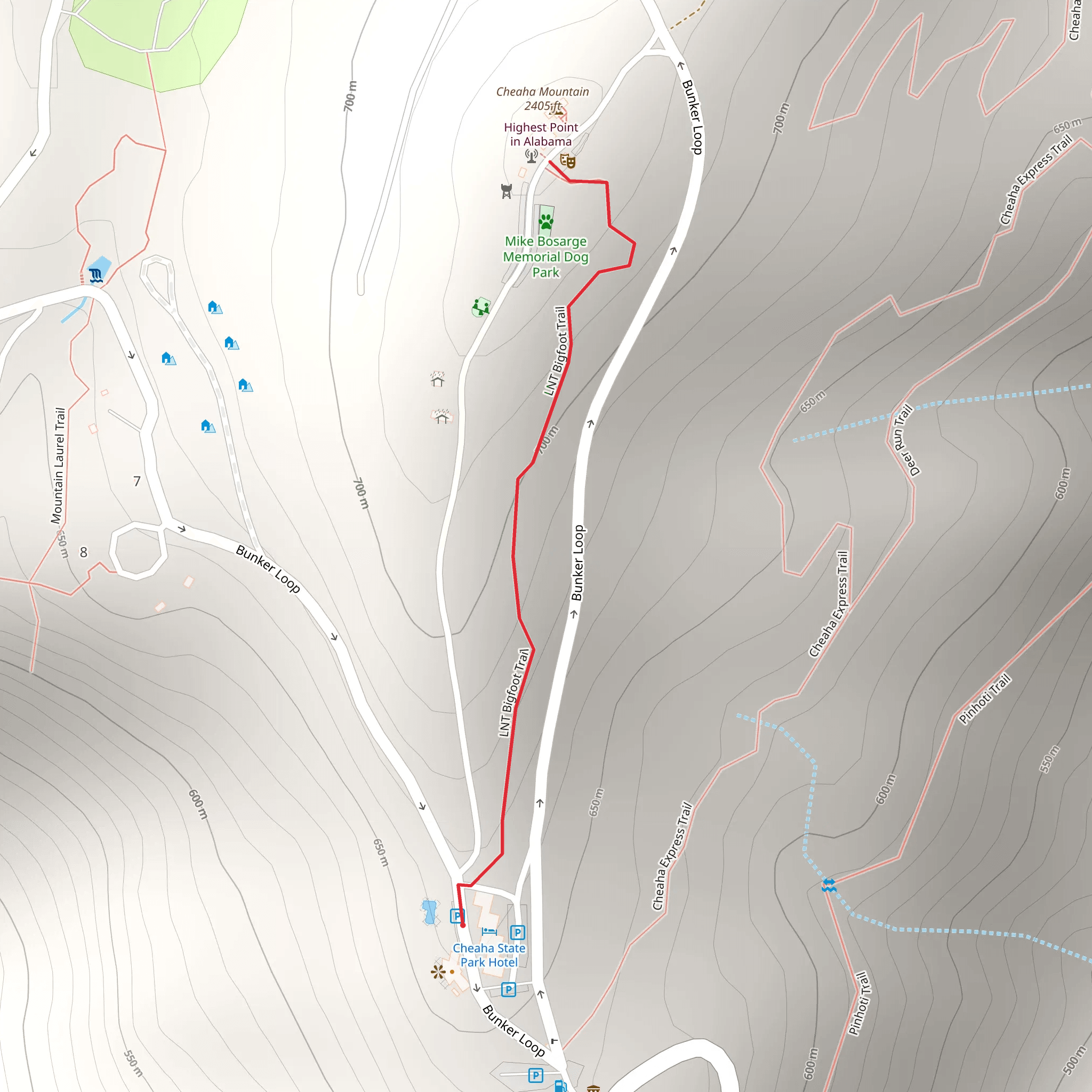 Cheaha Mountain mobile static map