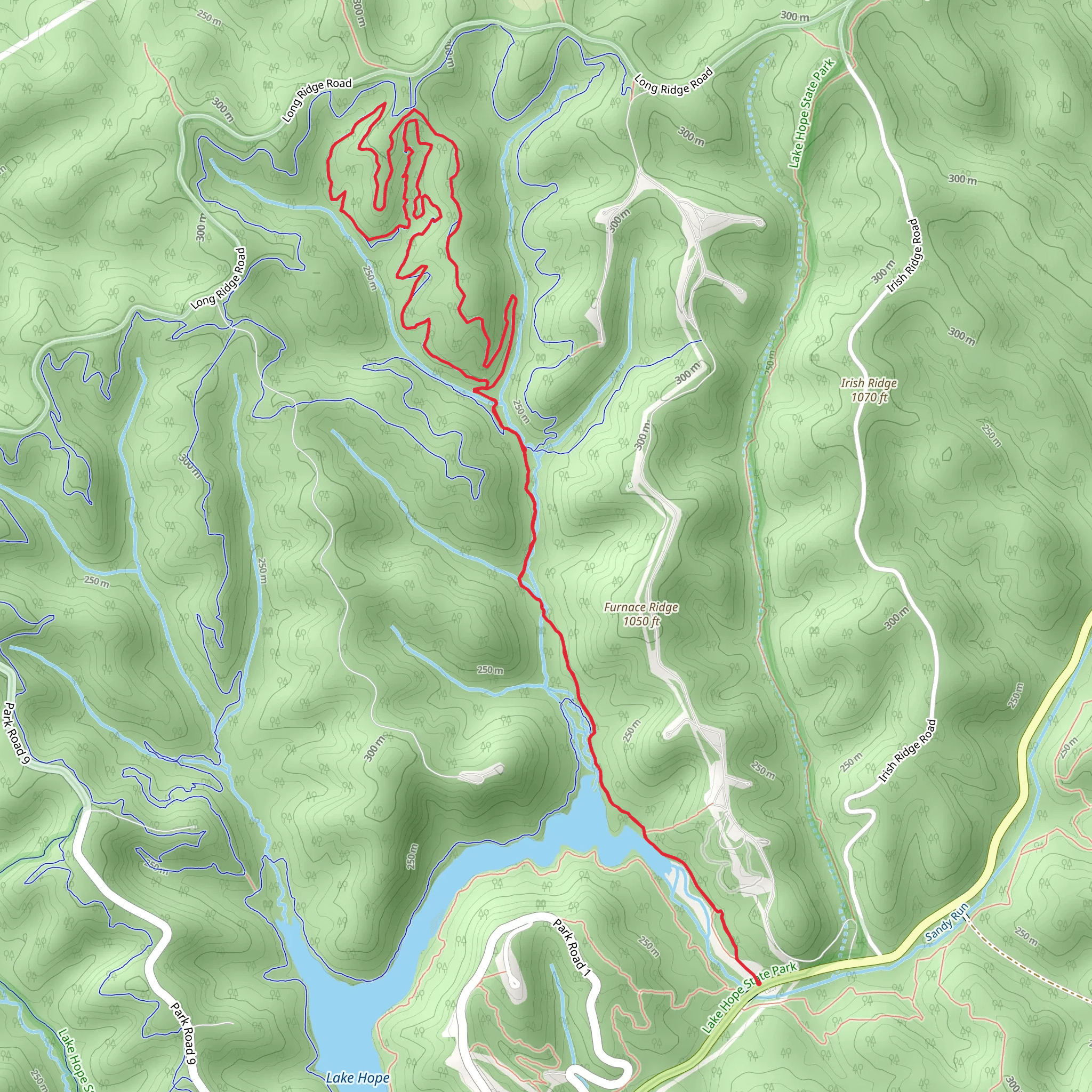 Yosemite Ridge and Falls Trail via Habron Trail mobile static map