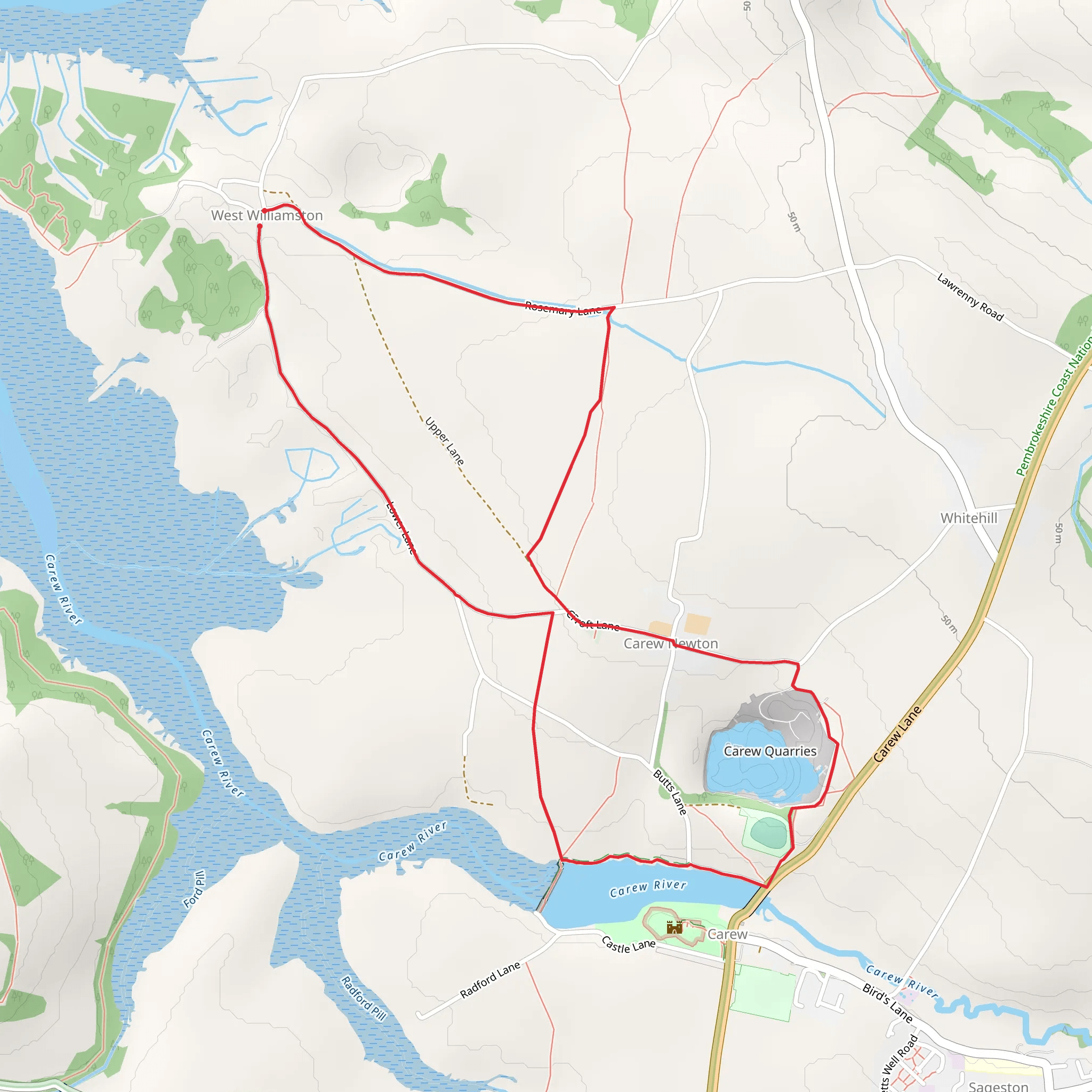 West Williamston - Carew mobile static map