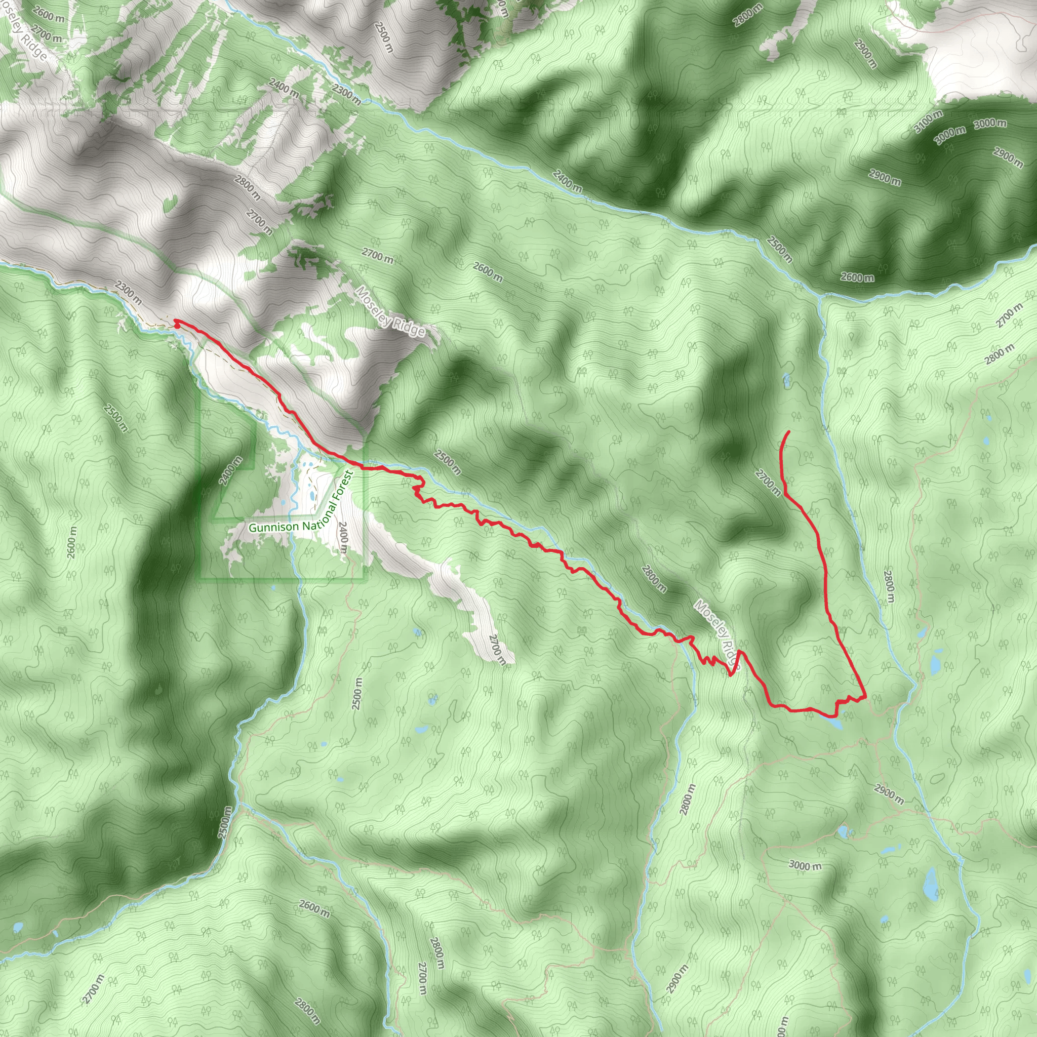 South Cliff Creek via Little Robinson Trail mobile static map
