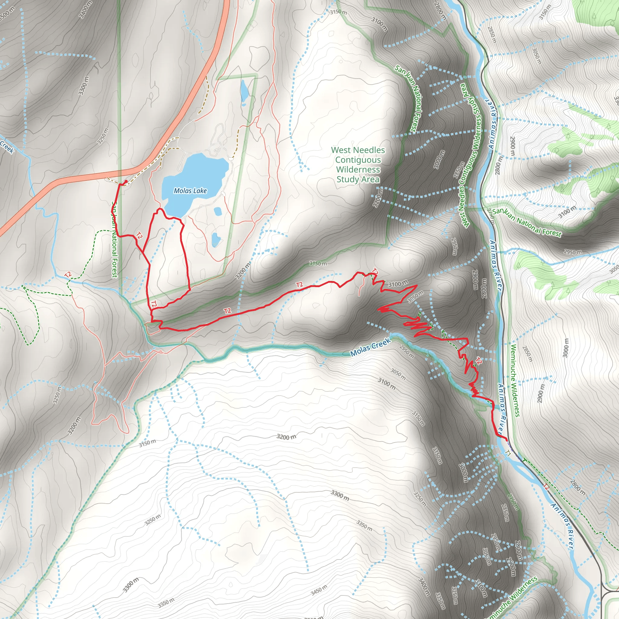 Molas Lake - Colorado Trail mobile static map