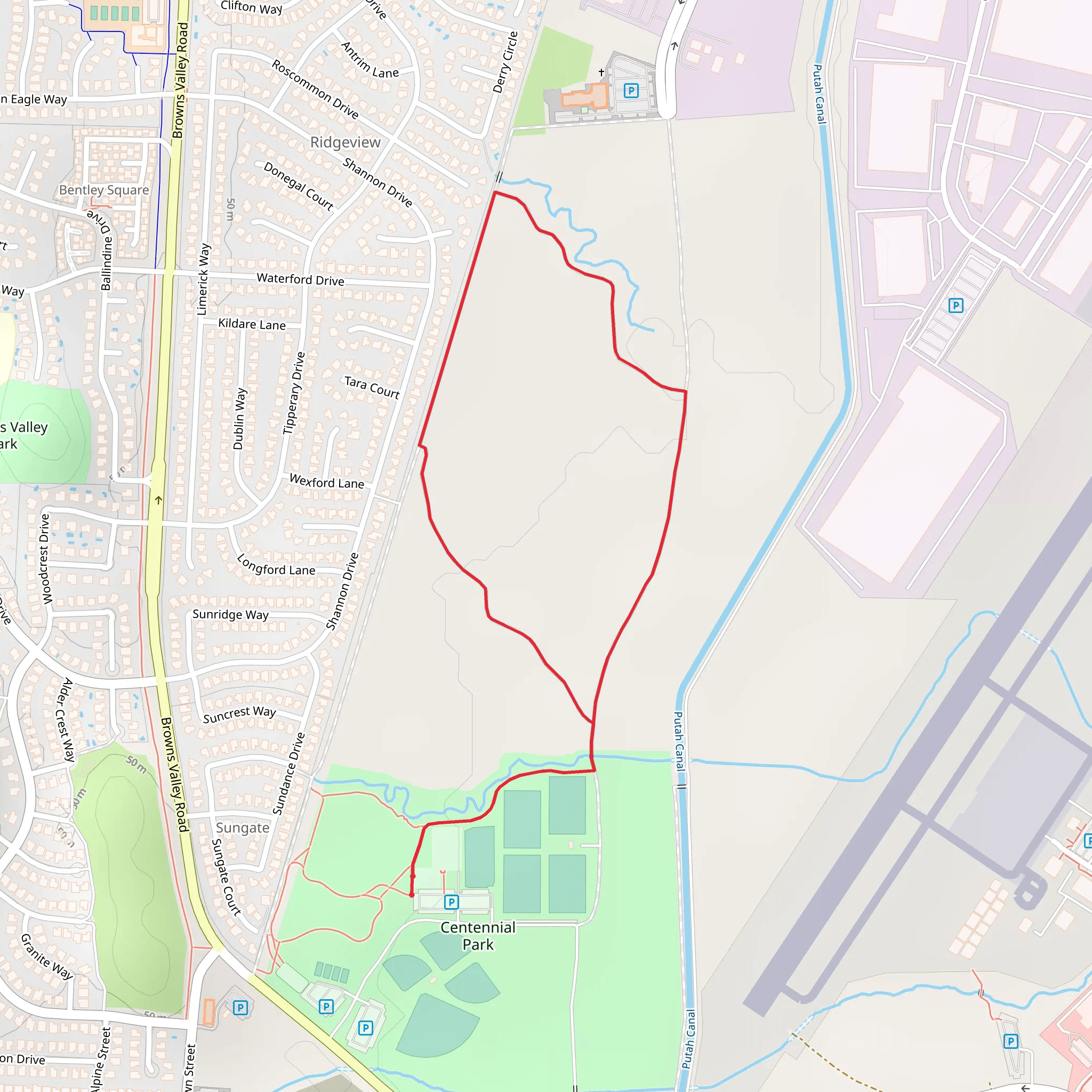 Centennial Park Loop mobile static map