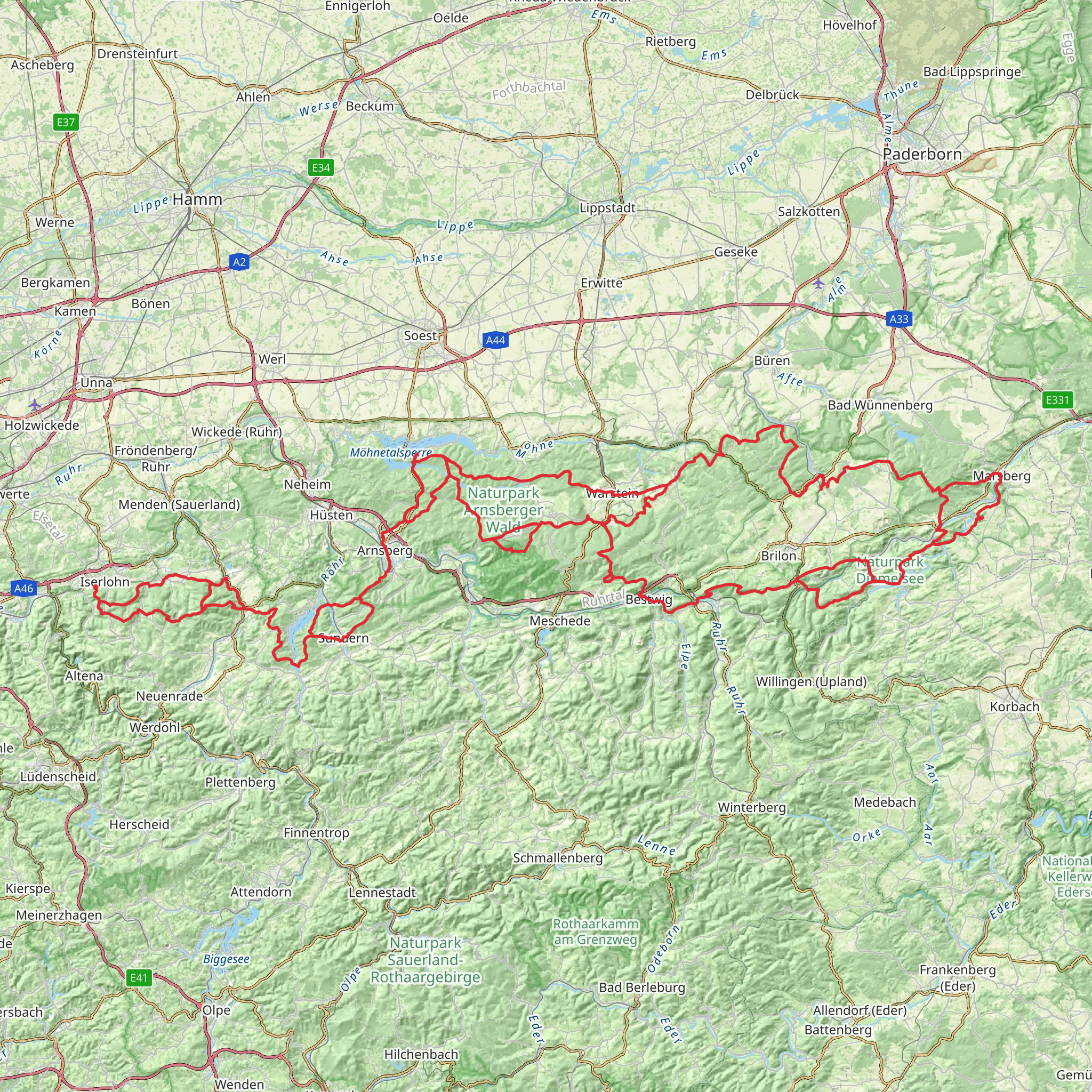 Sauerland - Waldroute mobile static map