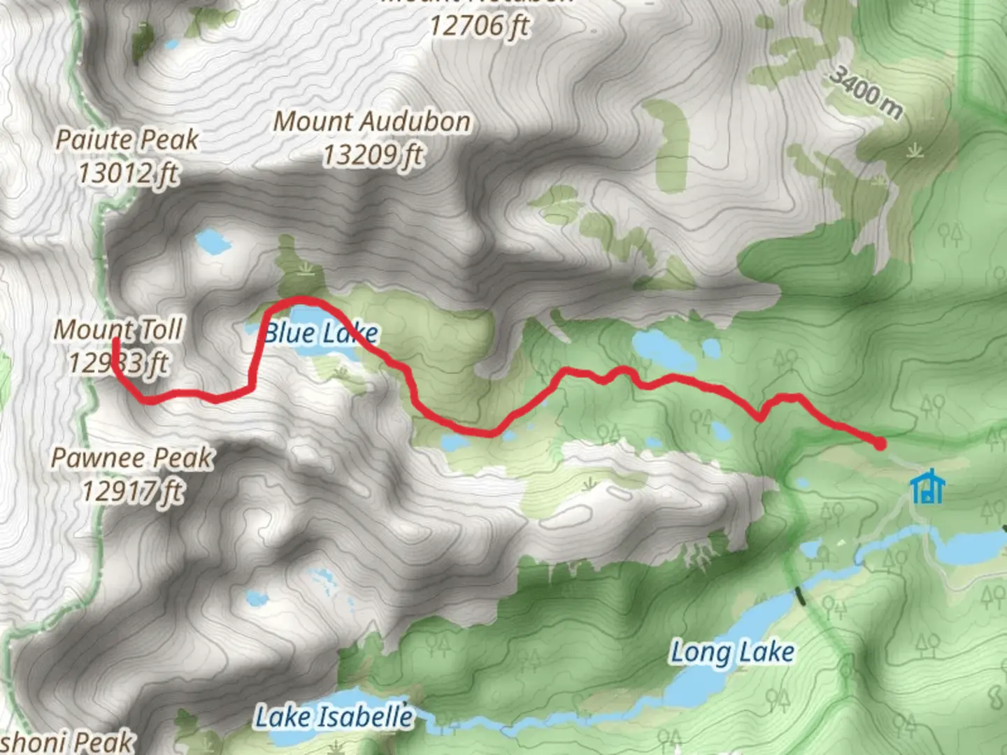 An image depicting the trail Mount Toll and Blue Lake via Mitchell Lake Trail and its surrounding area.
