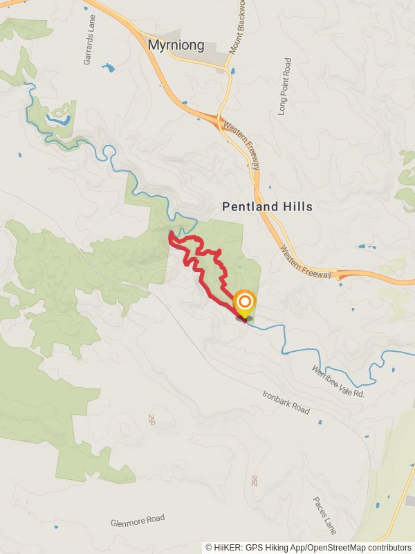 Werribee Gorge Circuit via Short Circuit Track mobile static map