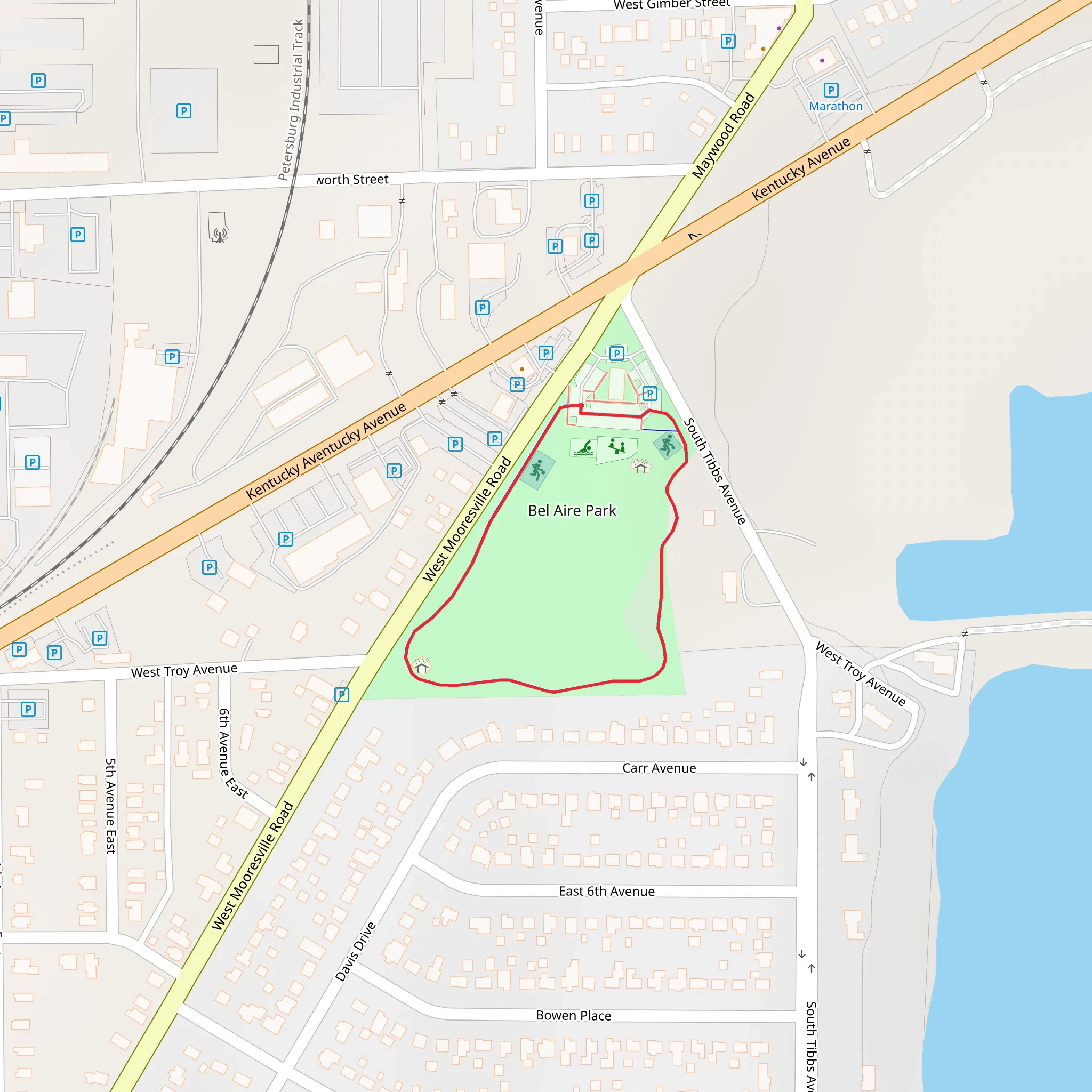 Bel Aire Park Loop mobile static map