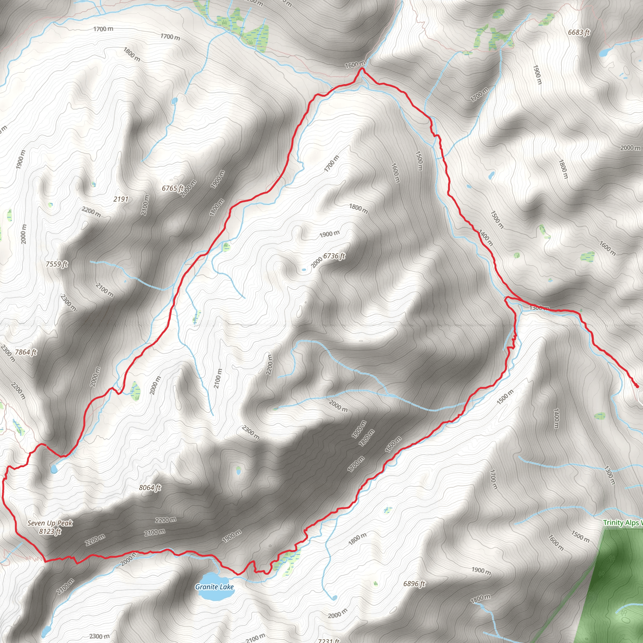 Bear Basin - Granite Lake Loop Trail mobile static map