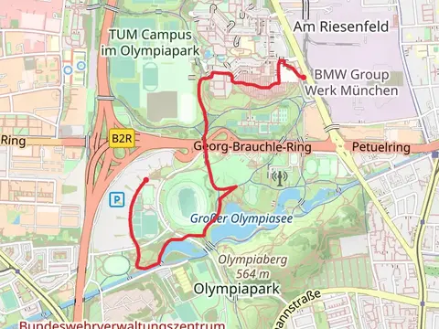 Kleiner Olympiasee via Olympiapark Nord and Ernst-Curtius-Weg