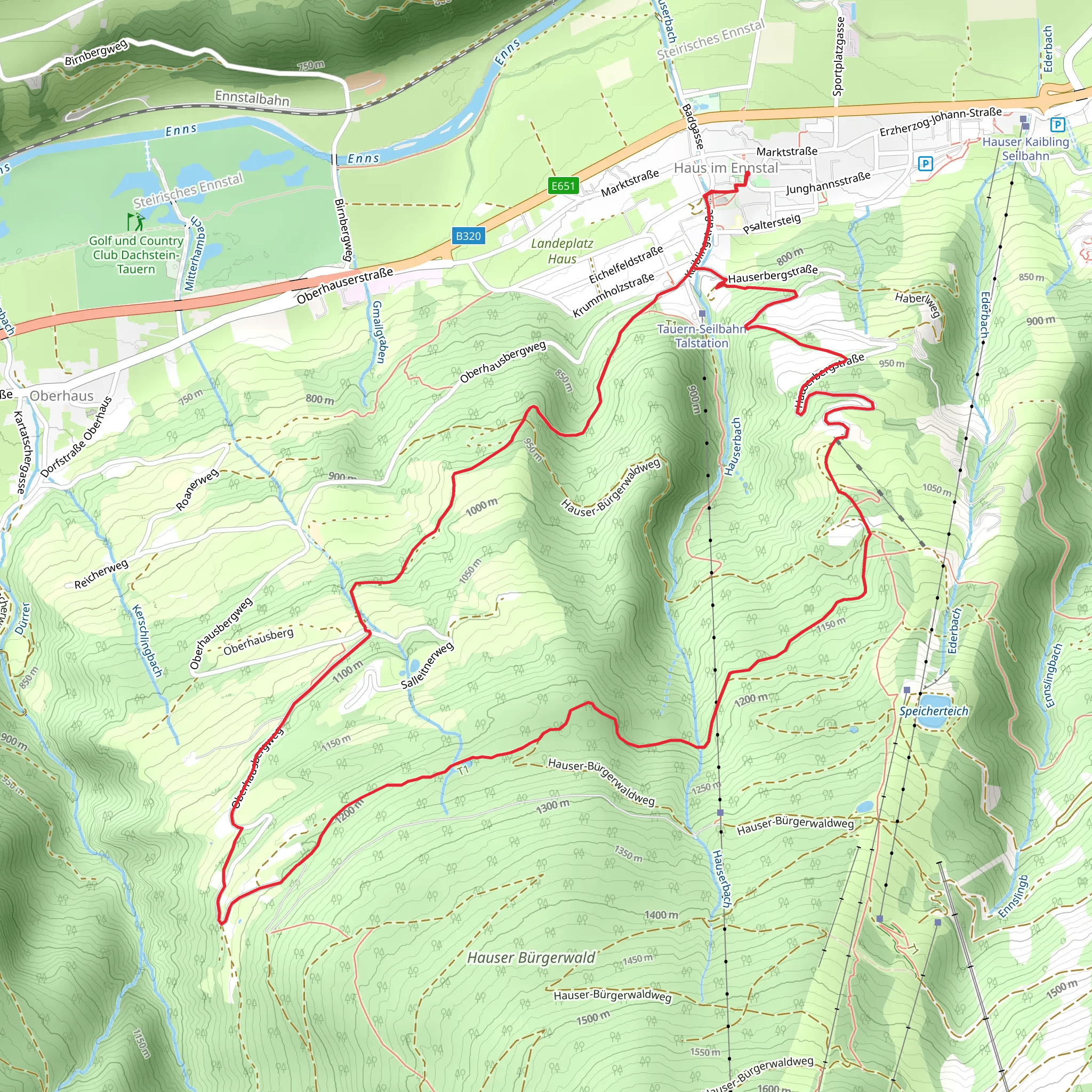Haus im Ennstal - Oberhausberg Loop Trail mobile static map