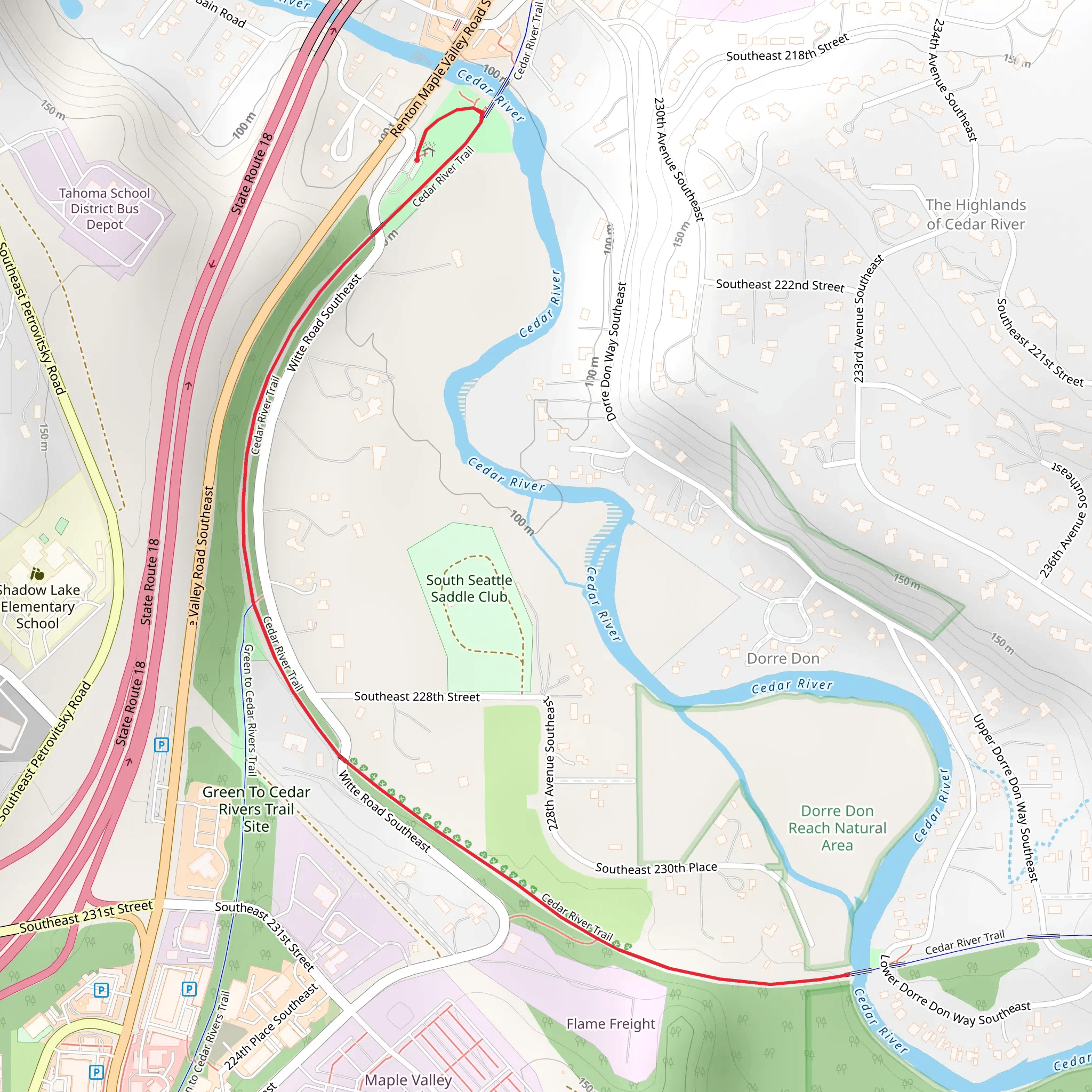 Cedar River Trail mobile static map