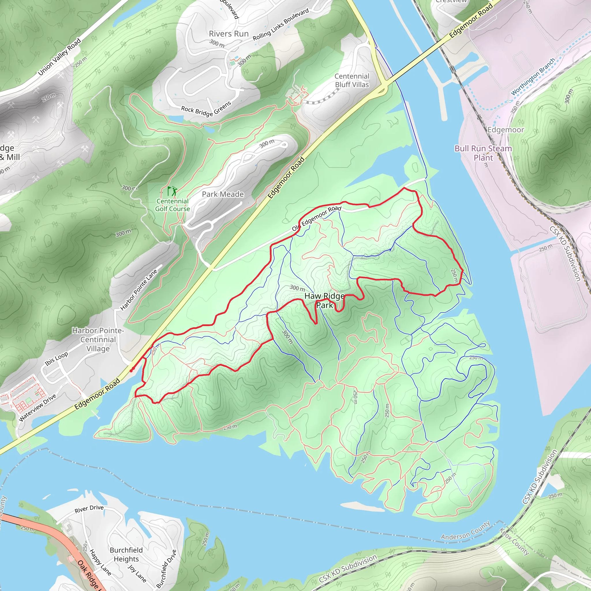 East Ridge Trail and Melton Lake Greenway Loop mobile static map