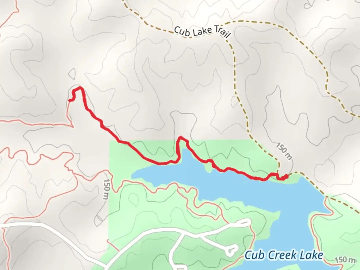 An image depicting the trail Cub Creek Lake North Shore Walk and its surrounding area.
