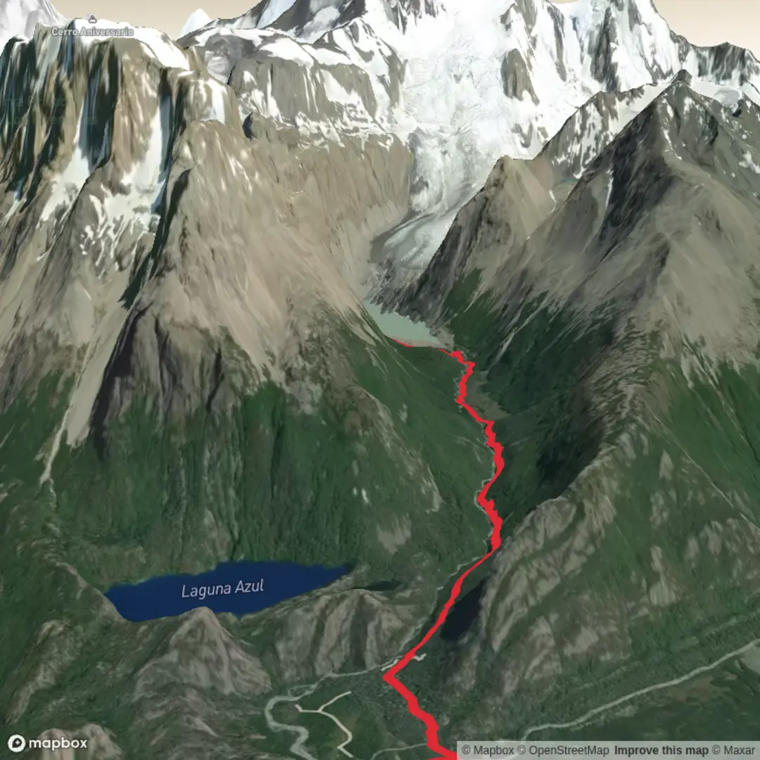 An image depicting the trail Estancia Los Huemules - Puesto Cagliero and its surrounding area.