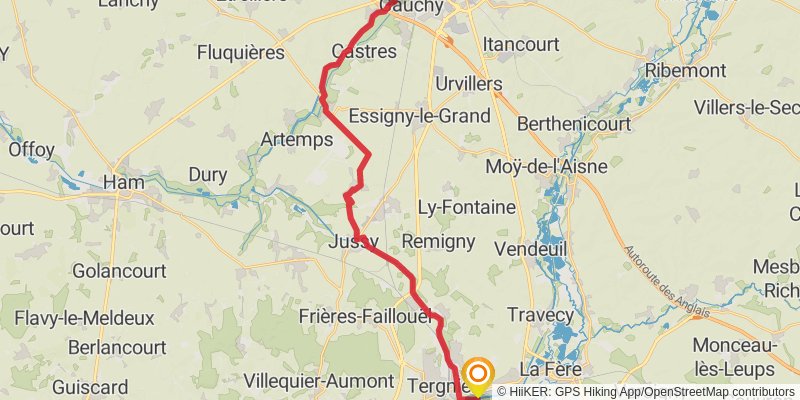 Via Francigena - France stage 16 Map