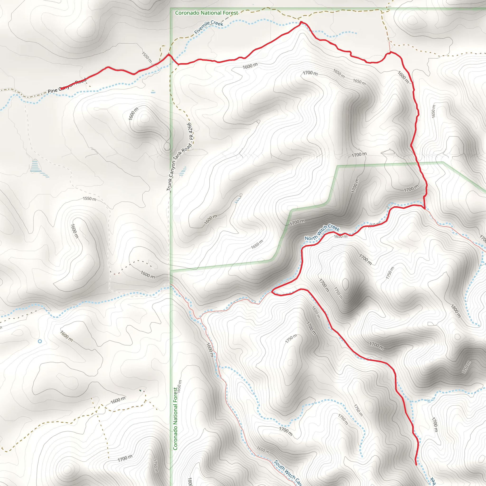 Middle Witch via Witch Ridge Trail mobile static map