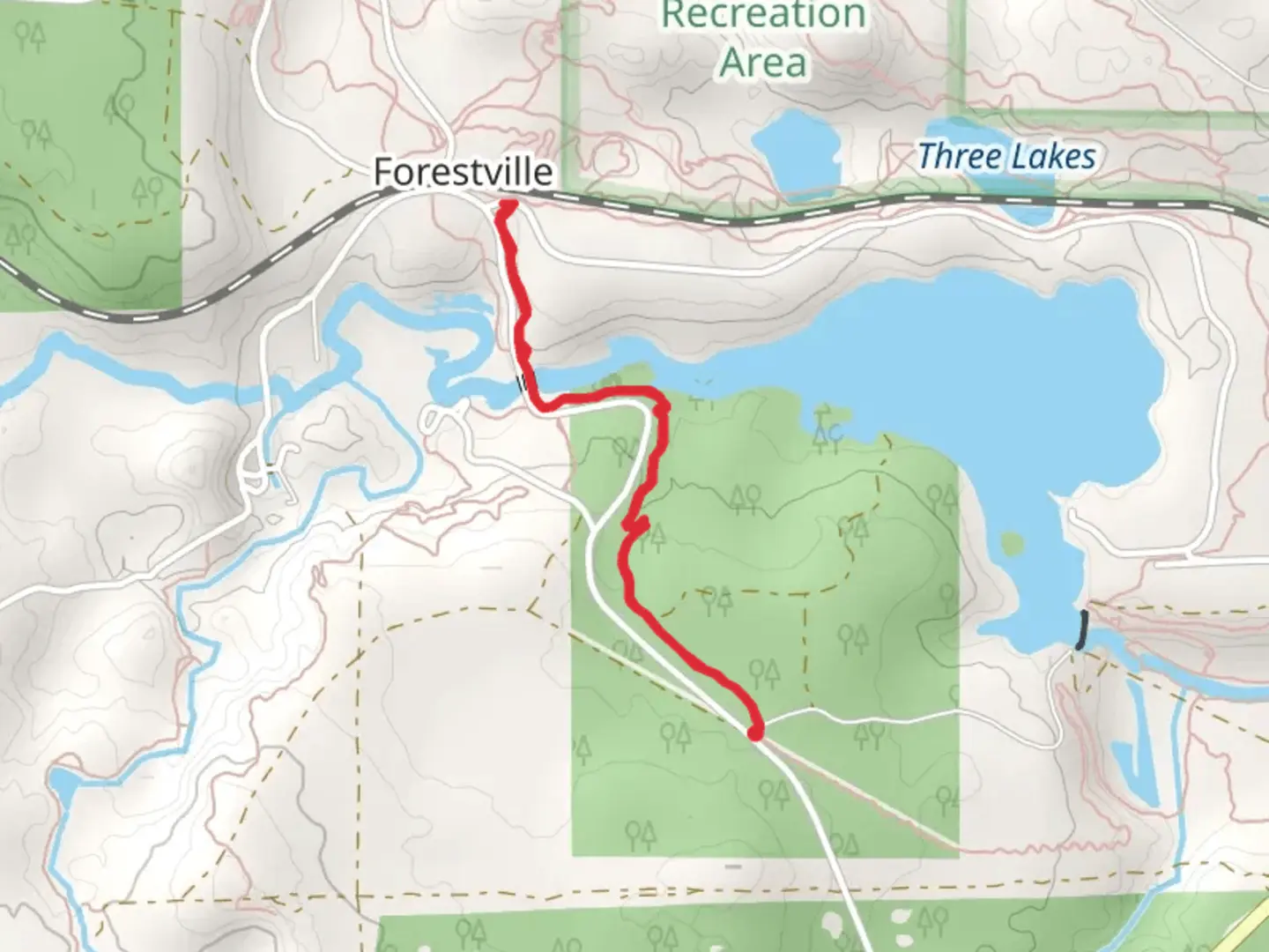 An image depicting the trail Silver Lead Out and Back and its surrounding area.