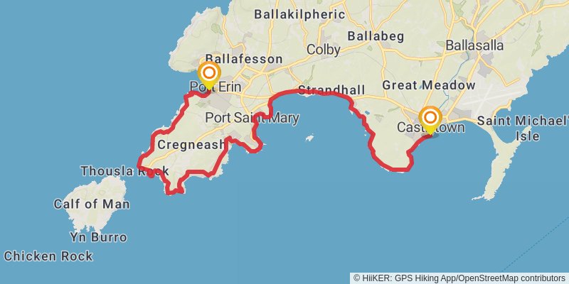 Raad Ny Foillan - Isle of Man Coastal Path stage 7 Map