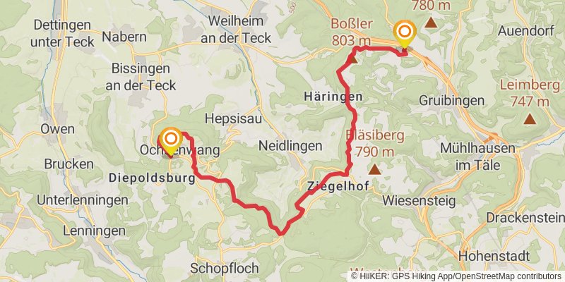 Albsteig stage 9 Map
