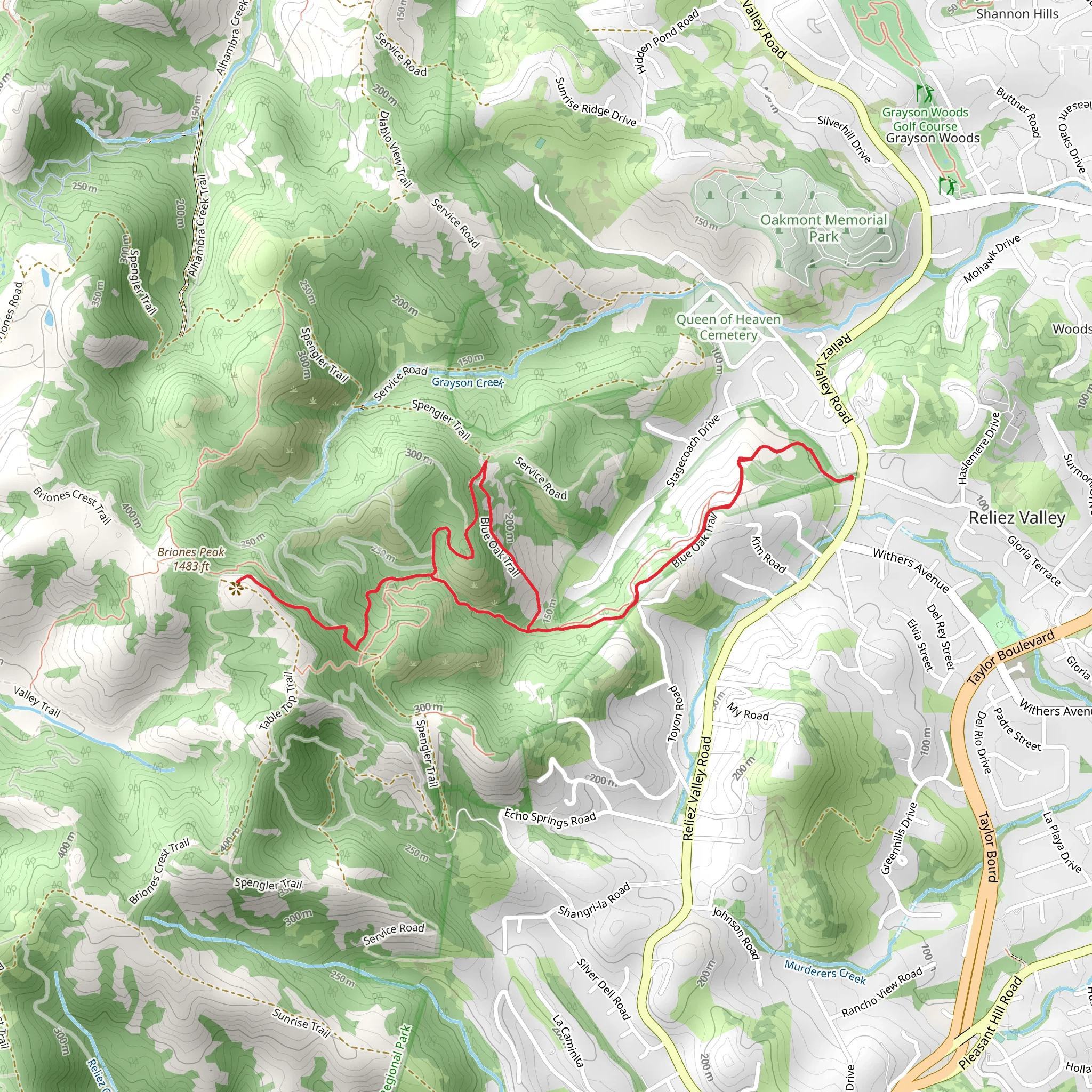 Blue Oak and Table Top Trail mobile static map
