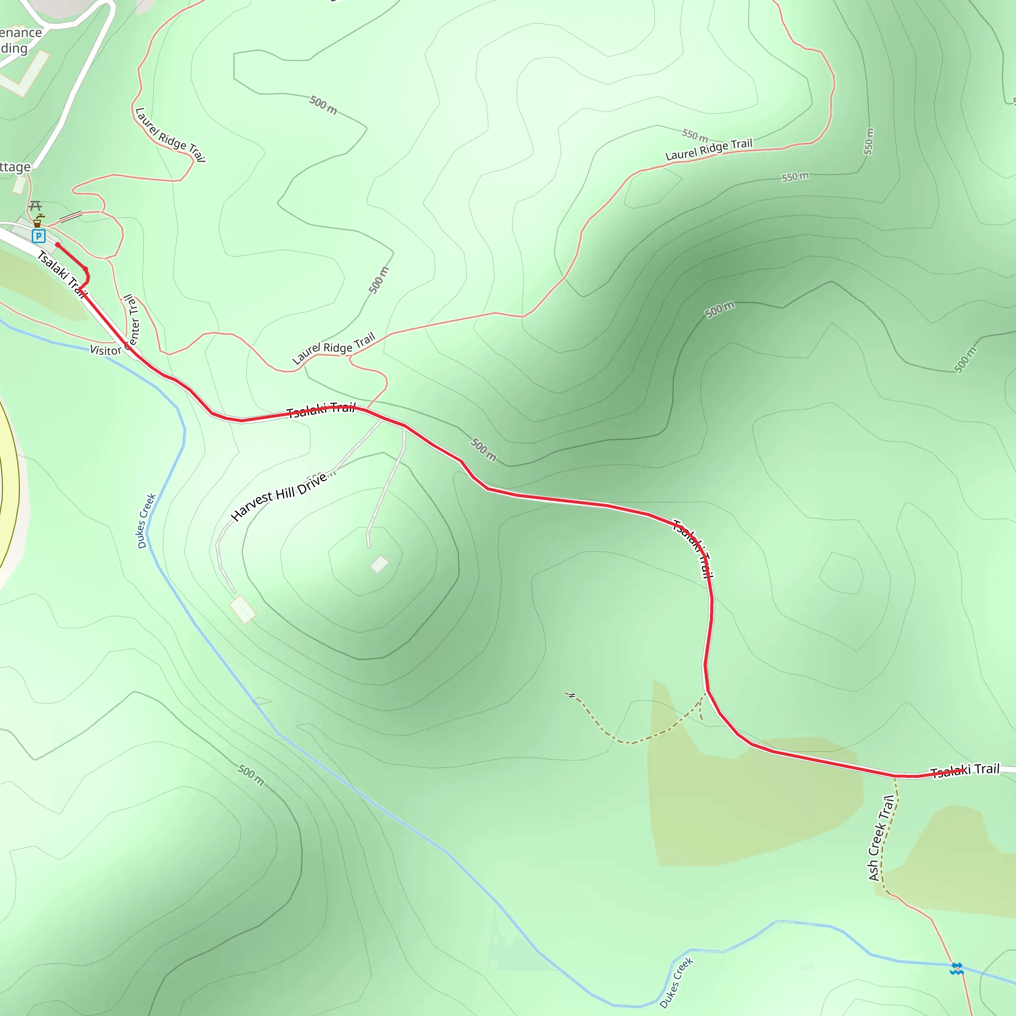 Tsalaki Trail Out and Back mobile static map