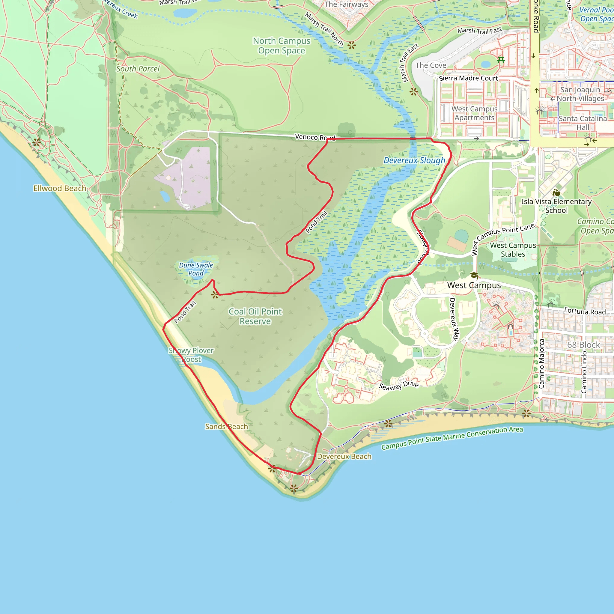 Pond Trail and Slough Road Loop mobile static map