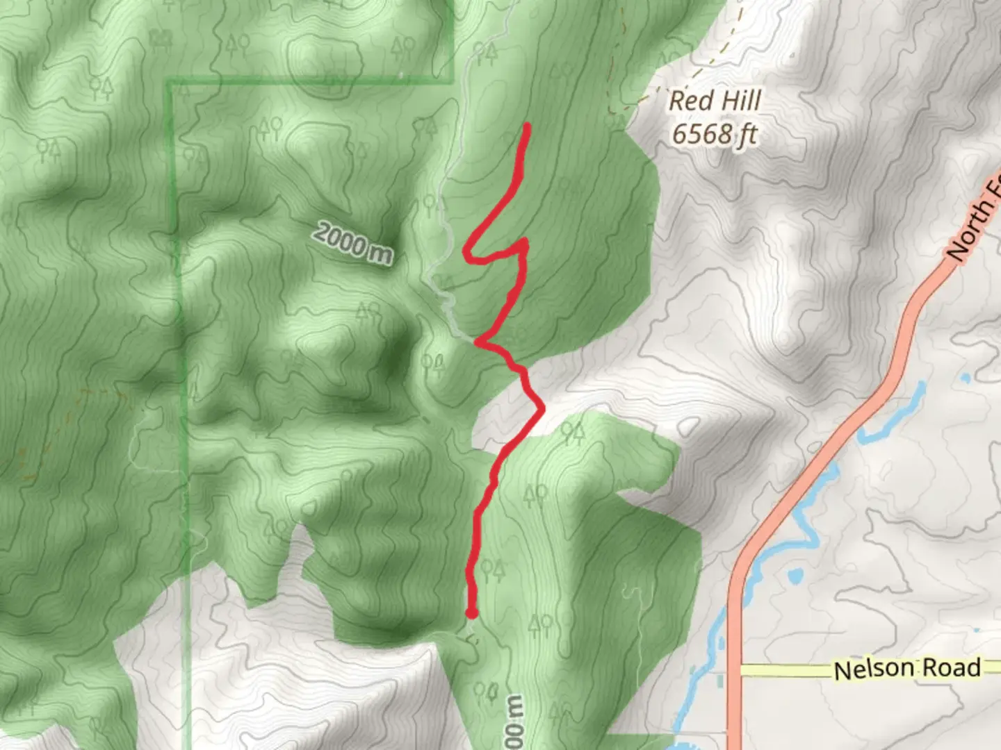 An image depicting the trail Geer Canyon Drive and Wapiti Trail and its surrounding area.