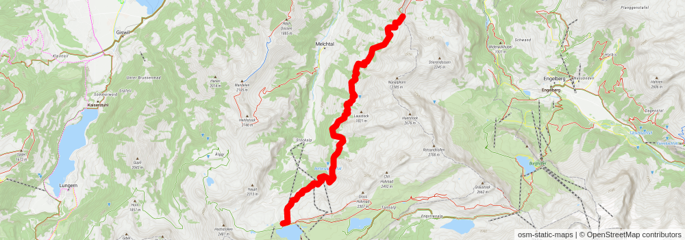 Obwaldner Höhenweg stage 6 Map