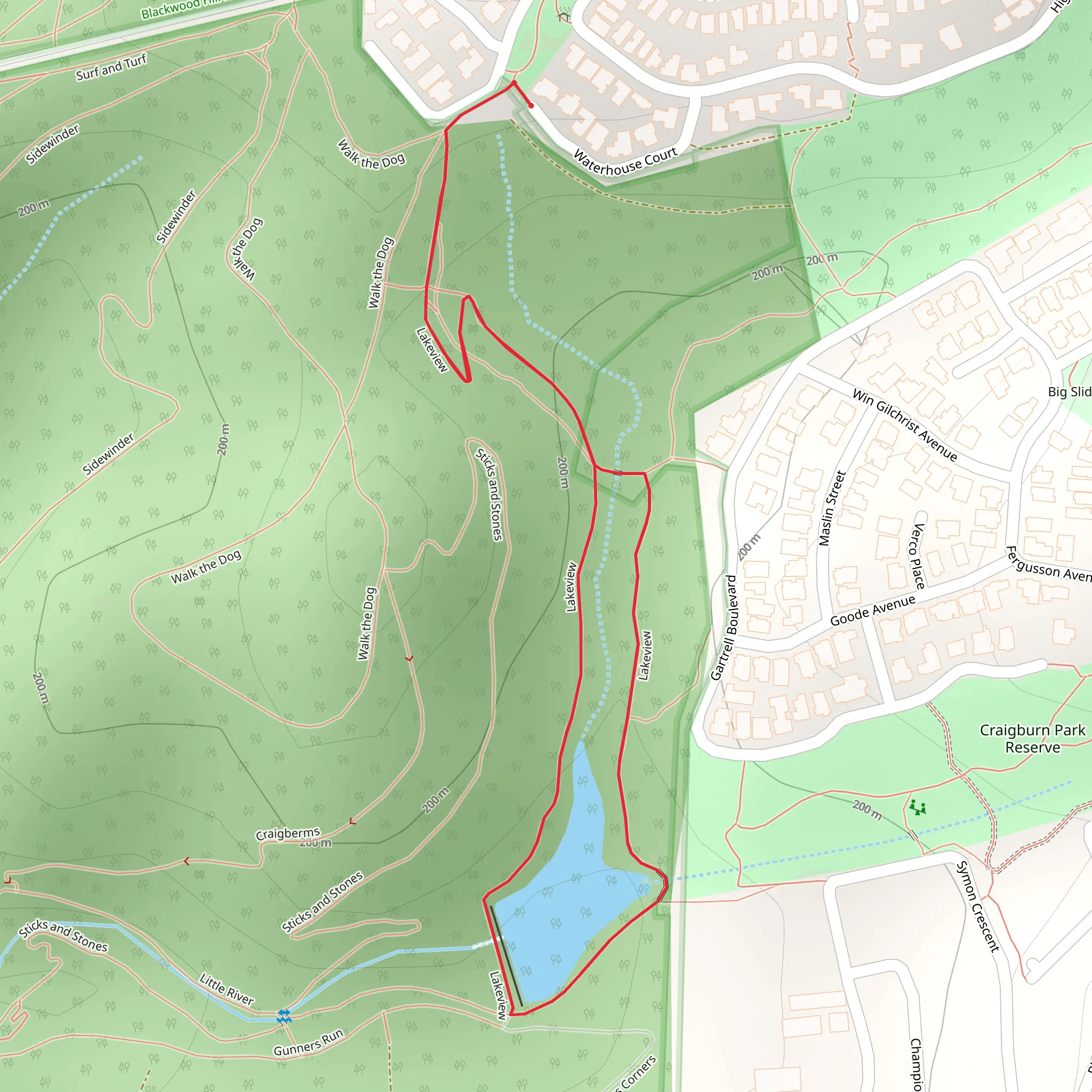 Lake View Trail - Craigburn Farm mobile static map