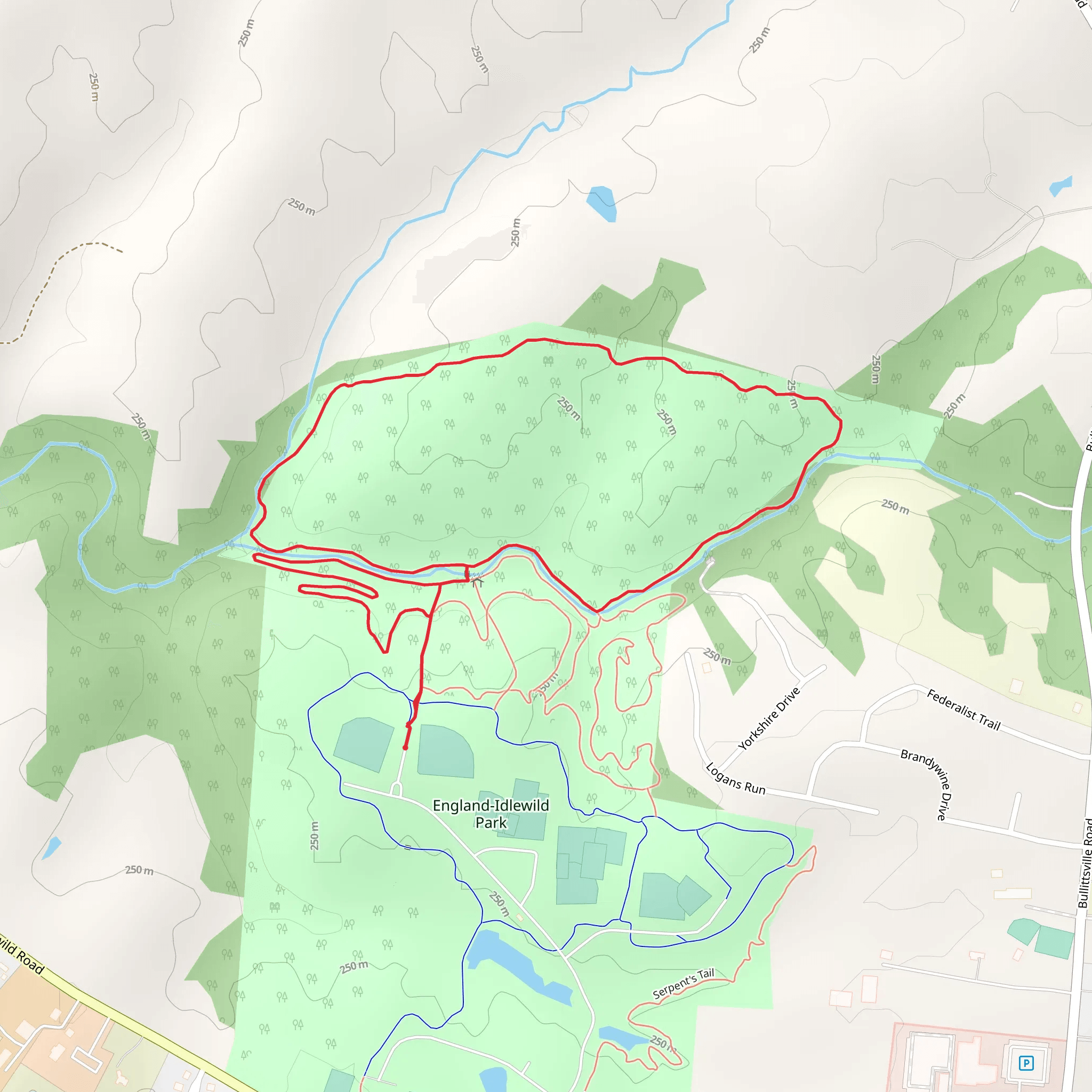 England-Idlewild Park Loop - North mobile static map