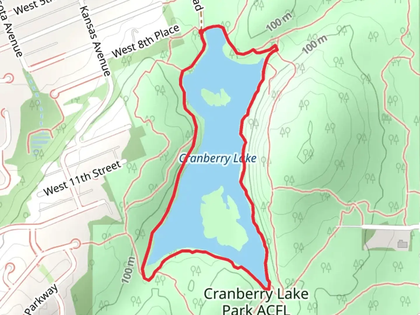 An image depicting the trail Cranberry Lake Loop and its surrounding area.