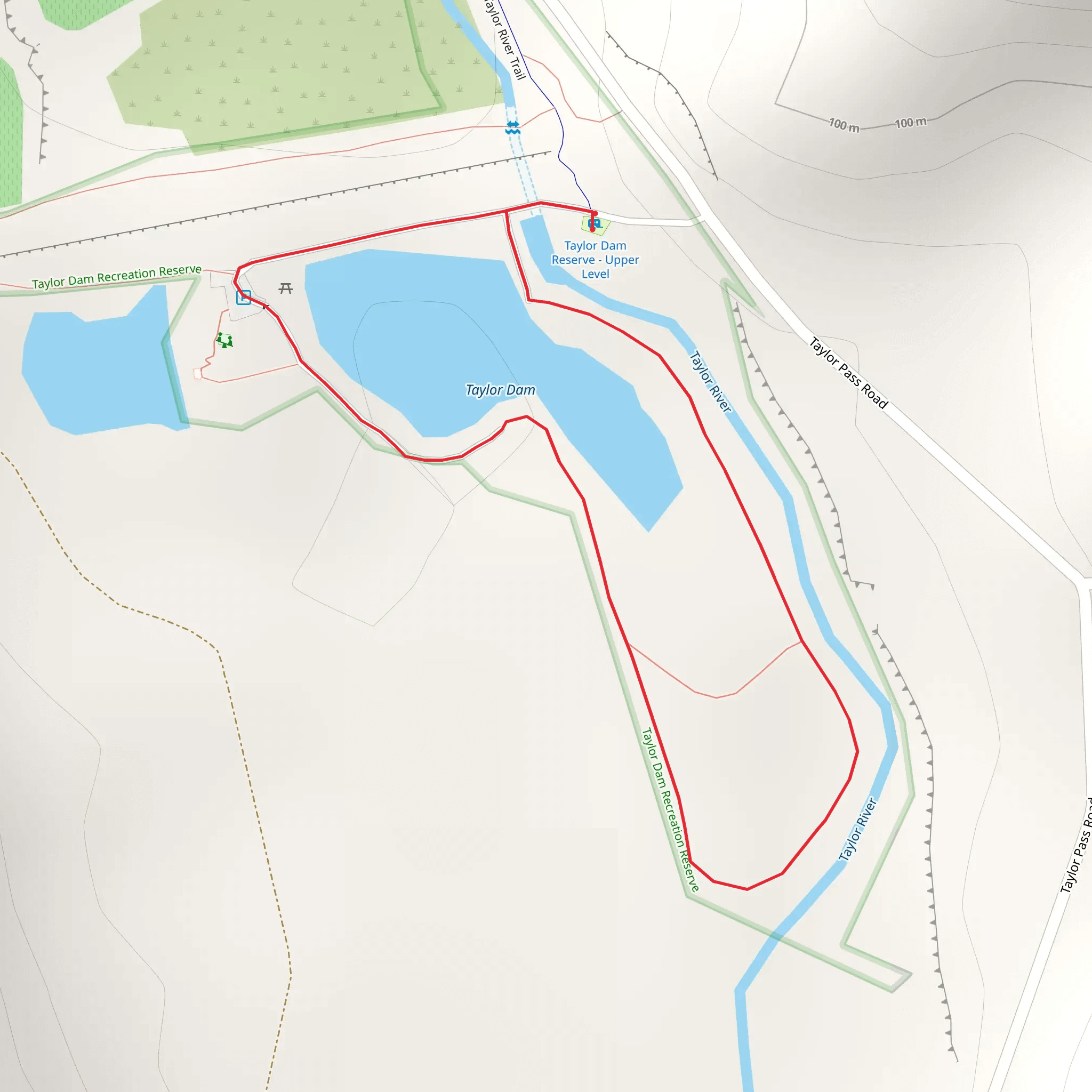 Taylors Dam Reserve Loop mobile static map