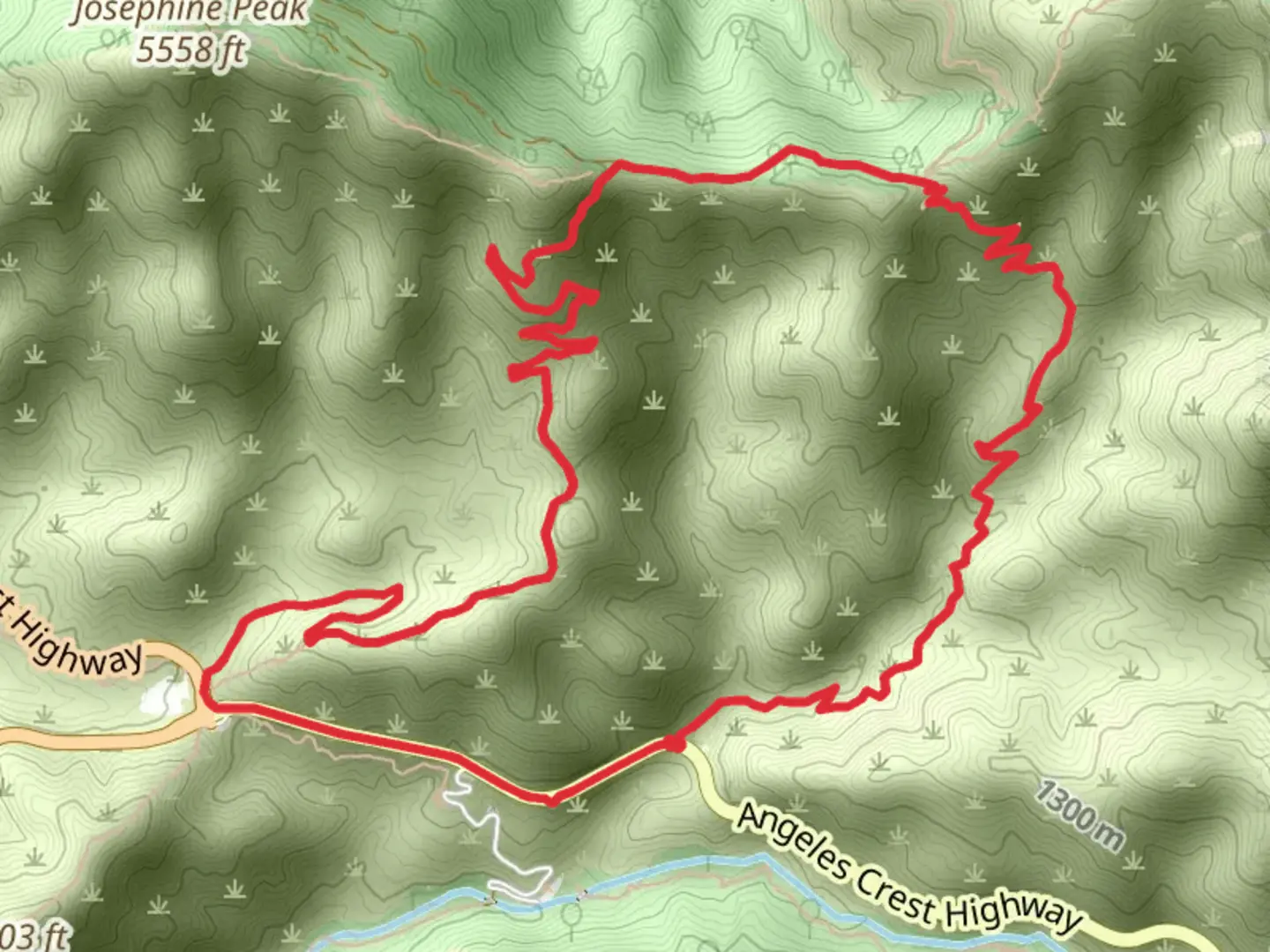 An image depicting the trail Colby Canyon, Josephine Saddle and Strawberry Spur Loop Trail and its surrounding area.