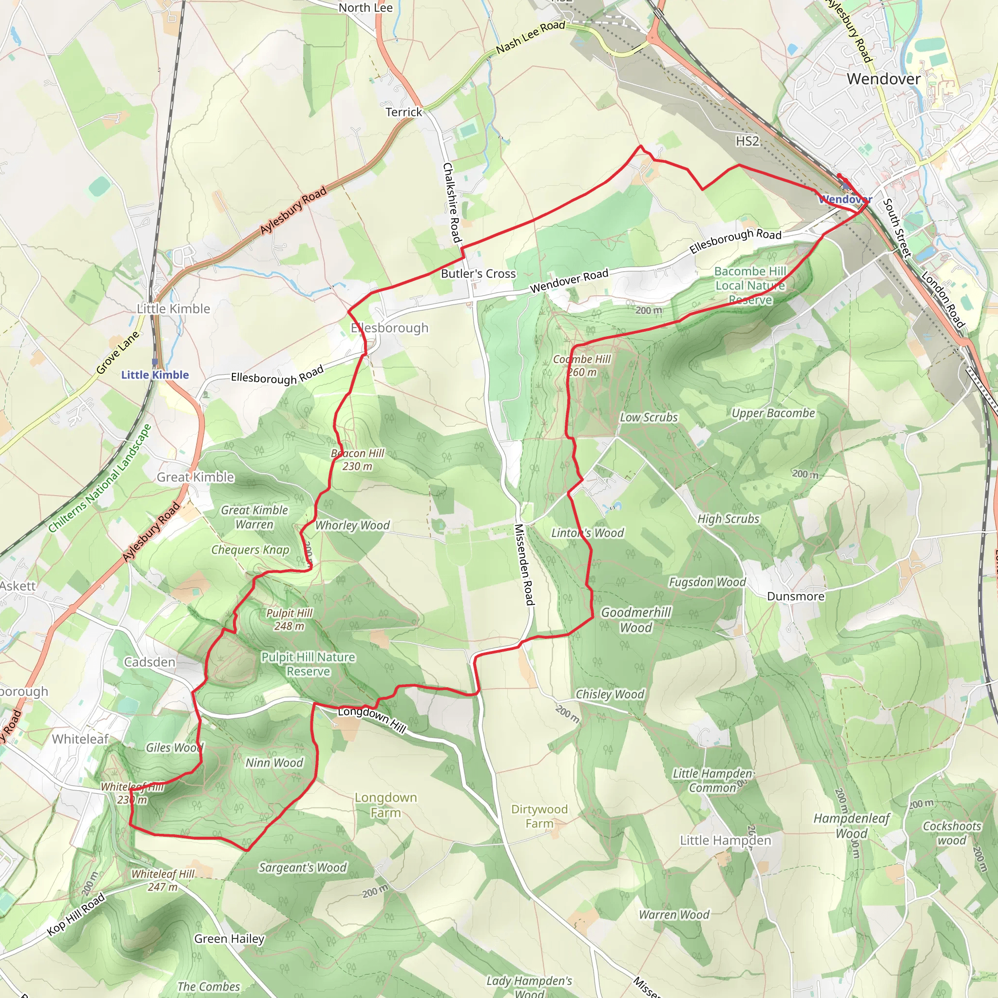 Chiltern Hills Circular from Wendover mobile static map