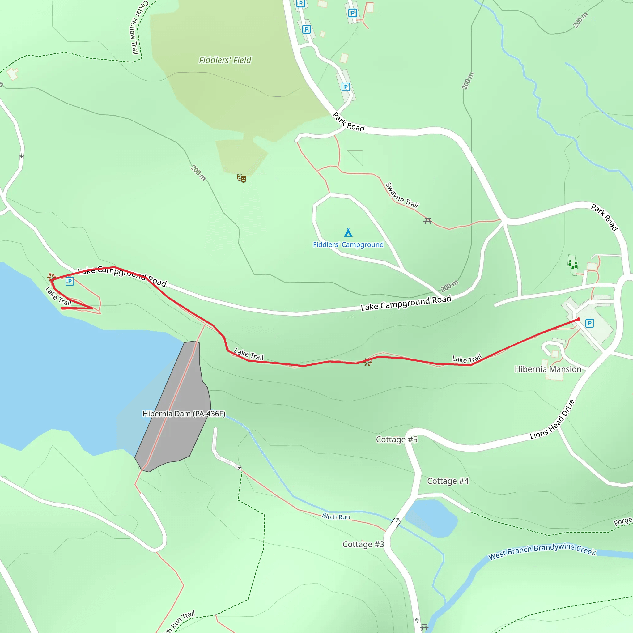Chambers Lake mobile static map
