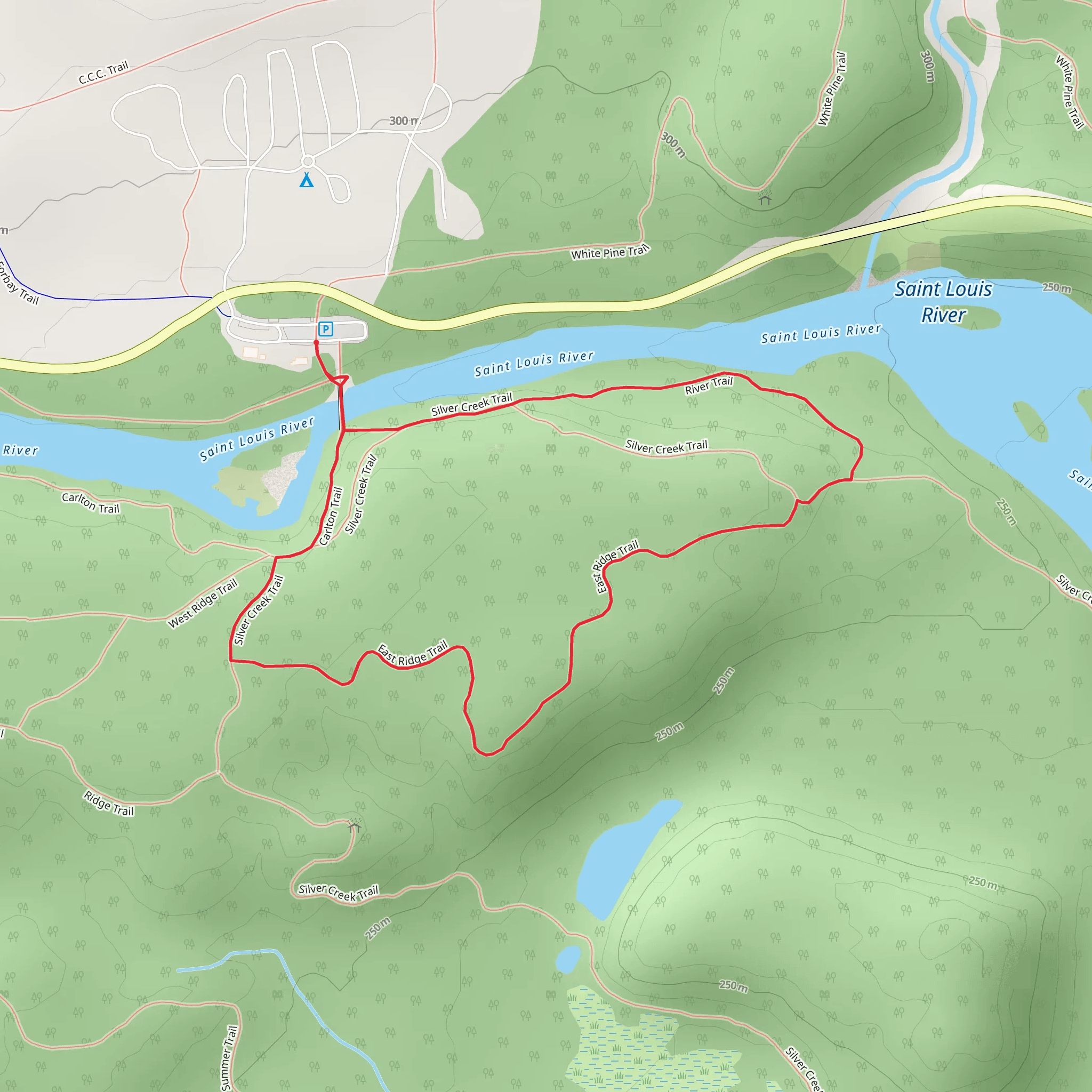 Superior Hiking and East Ridge Loop Trail mobile static map