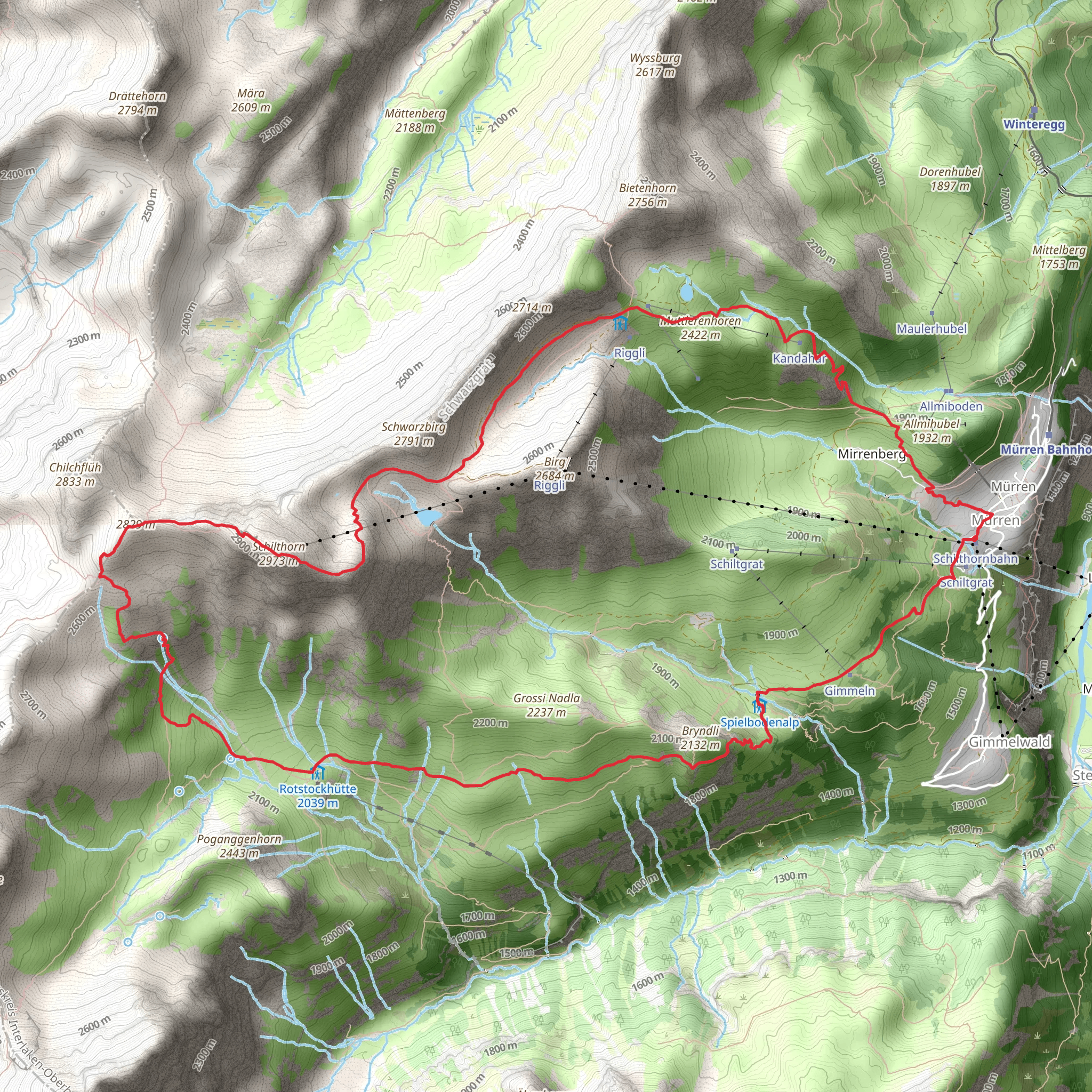 Mürren - Schilthorn Loop mobile static map