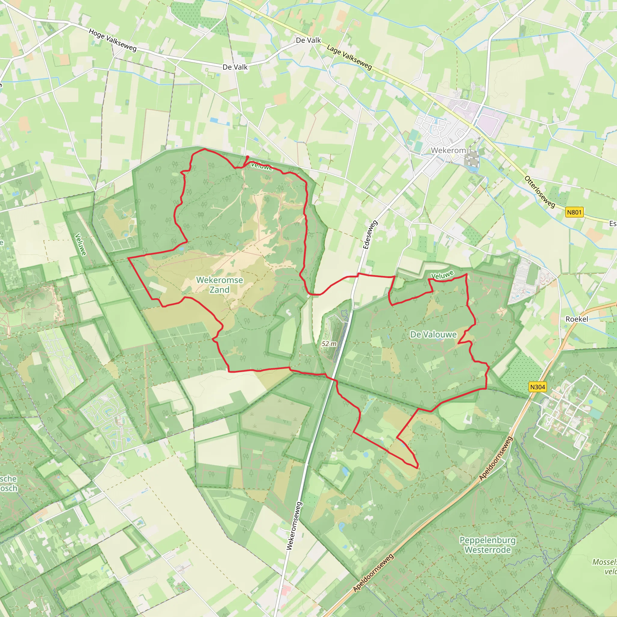 Zeven Kolken, De Valouwe and Immenkamp Weg mobile static map