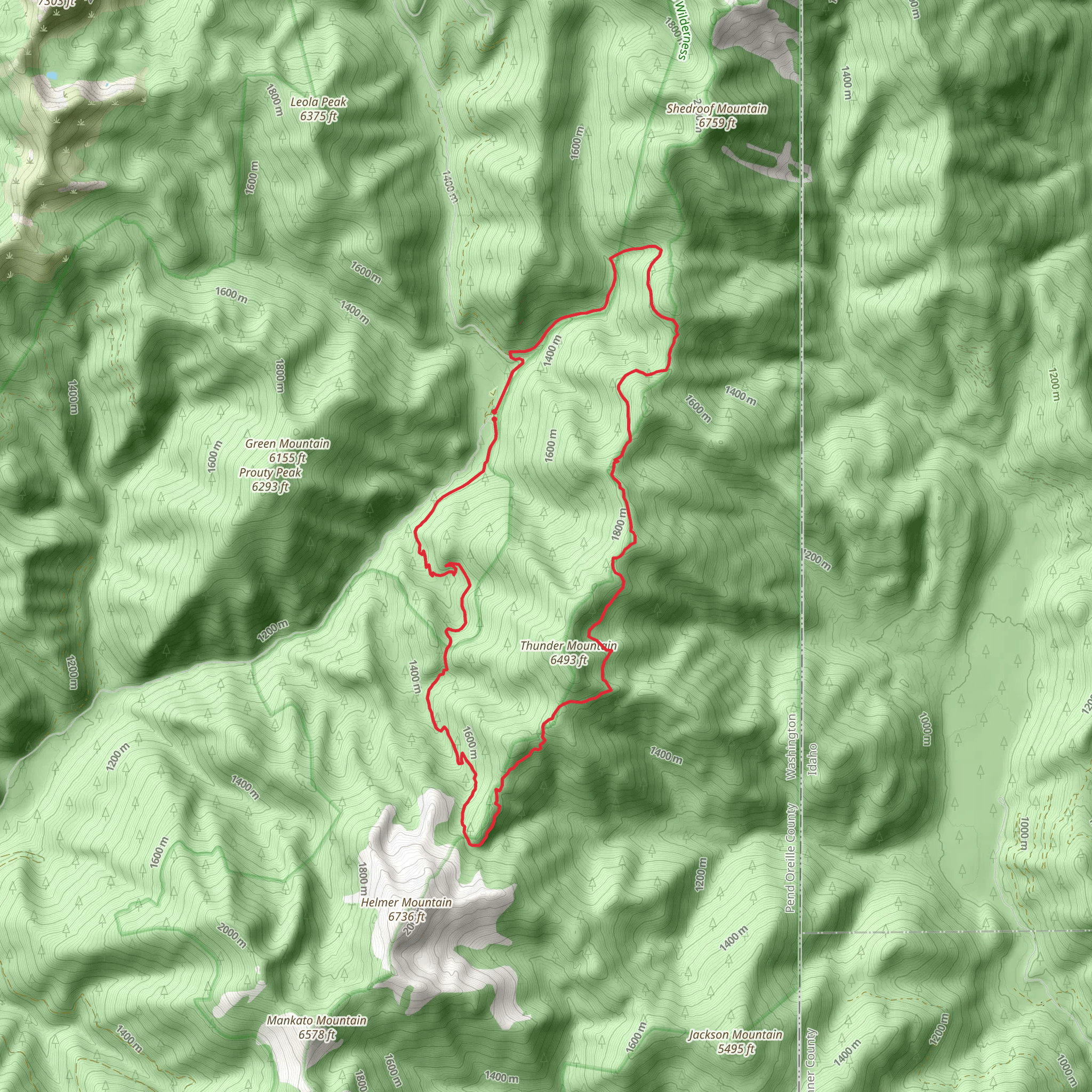 Thunder Creek Trail and Shedroof Divide Trail mobile static map