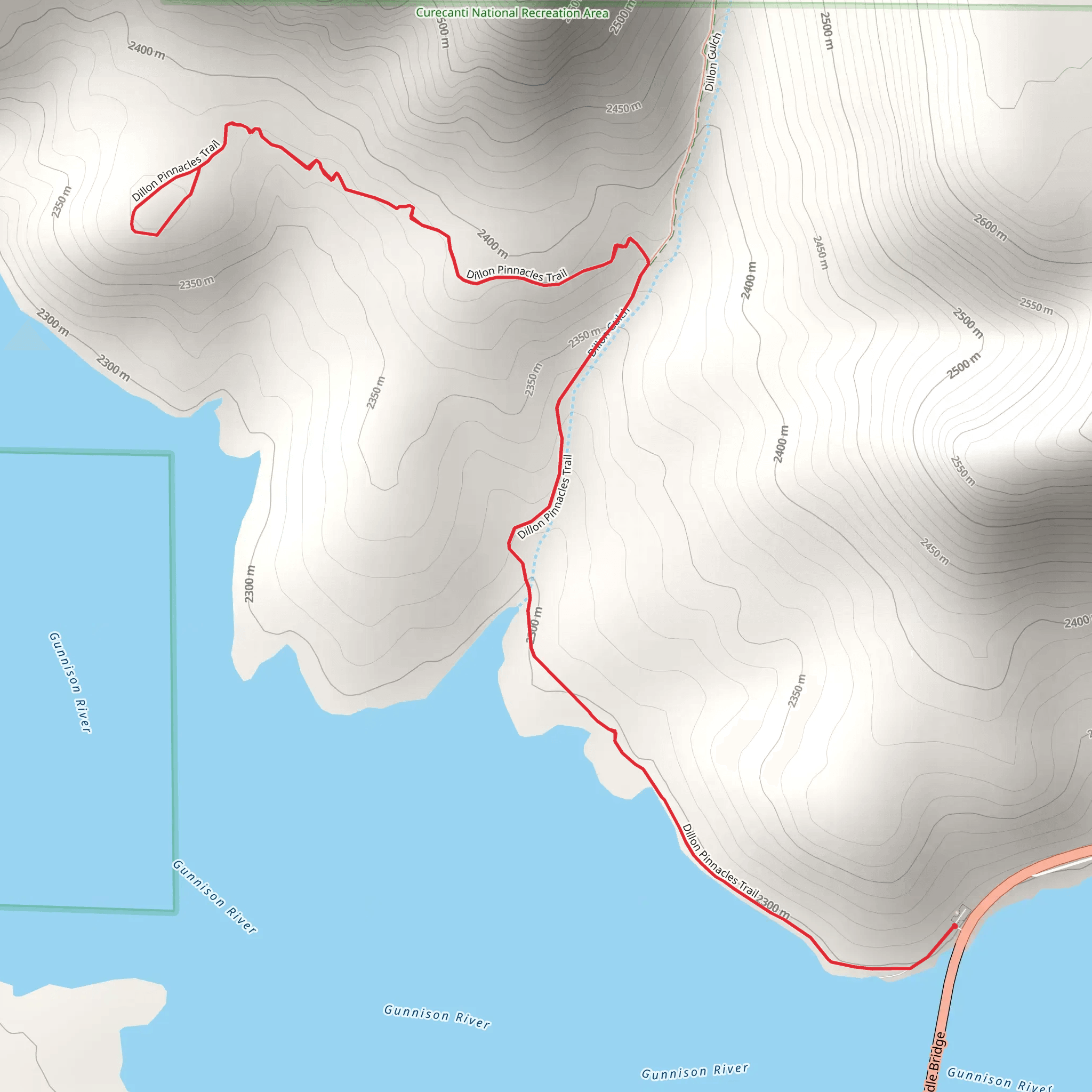 Dillon Pinnacles Trail mobile static map