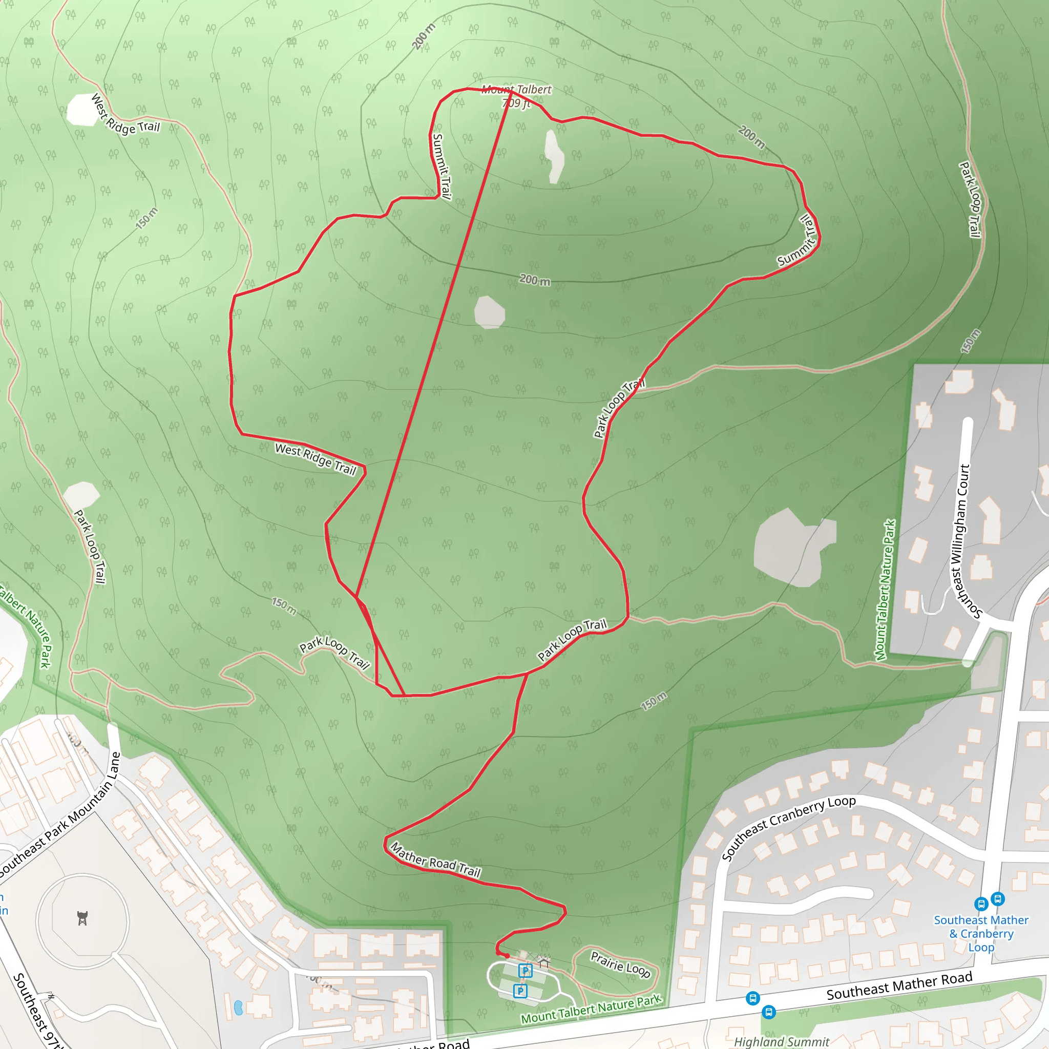 Mount Talbert Loop mobile static map