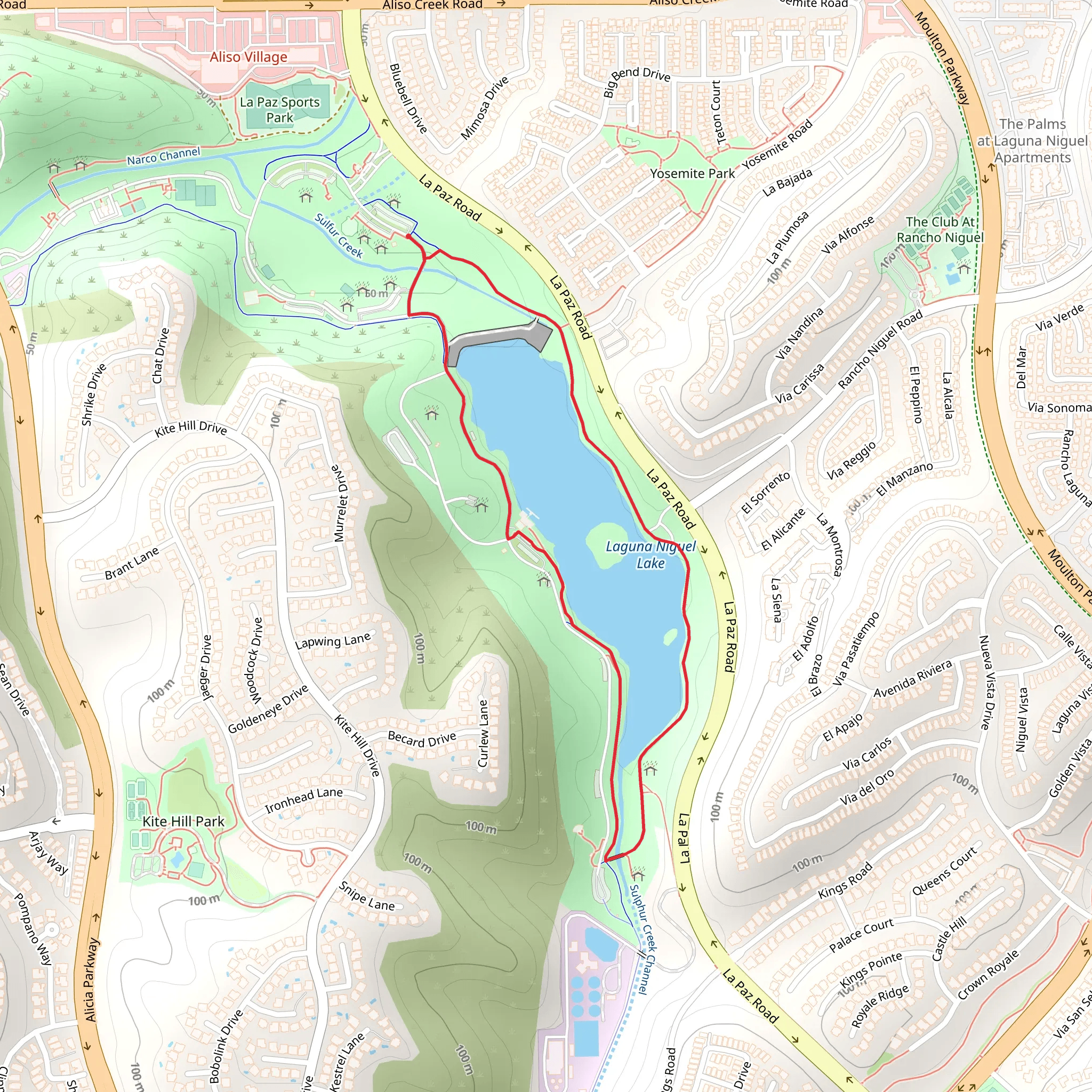 Sulphur Creek Reservoir Loop mobile static map