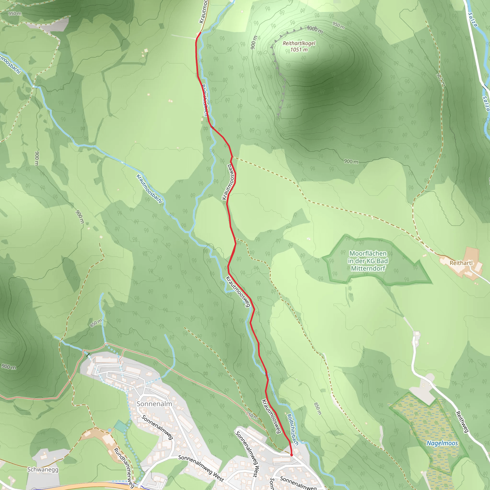 Sonnenalm to Singerhauserhütte mobile static map