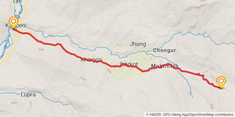 Great Himalayan Trail stage 63 Map