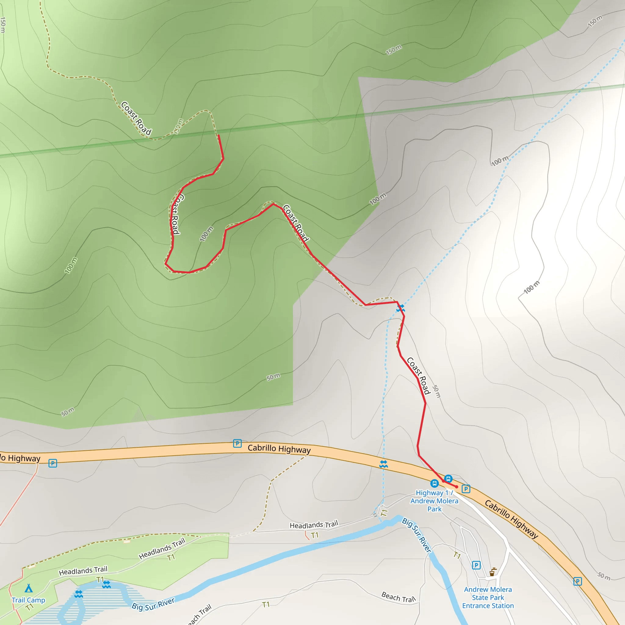Coast Road mobile static map