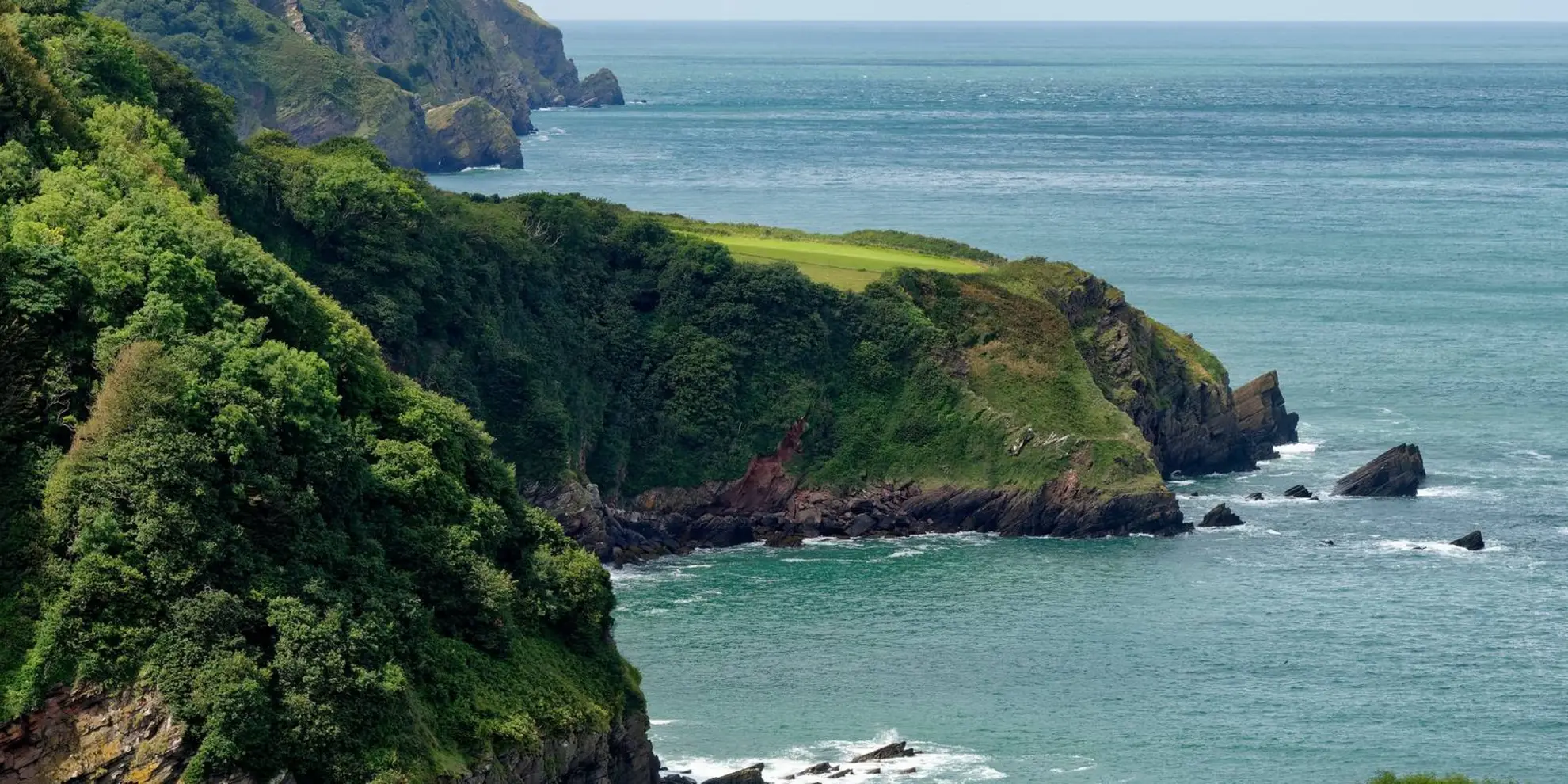 An image depicting the trail Lee Bay Coastal Heathlands Walk and its surrounding area.
