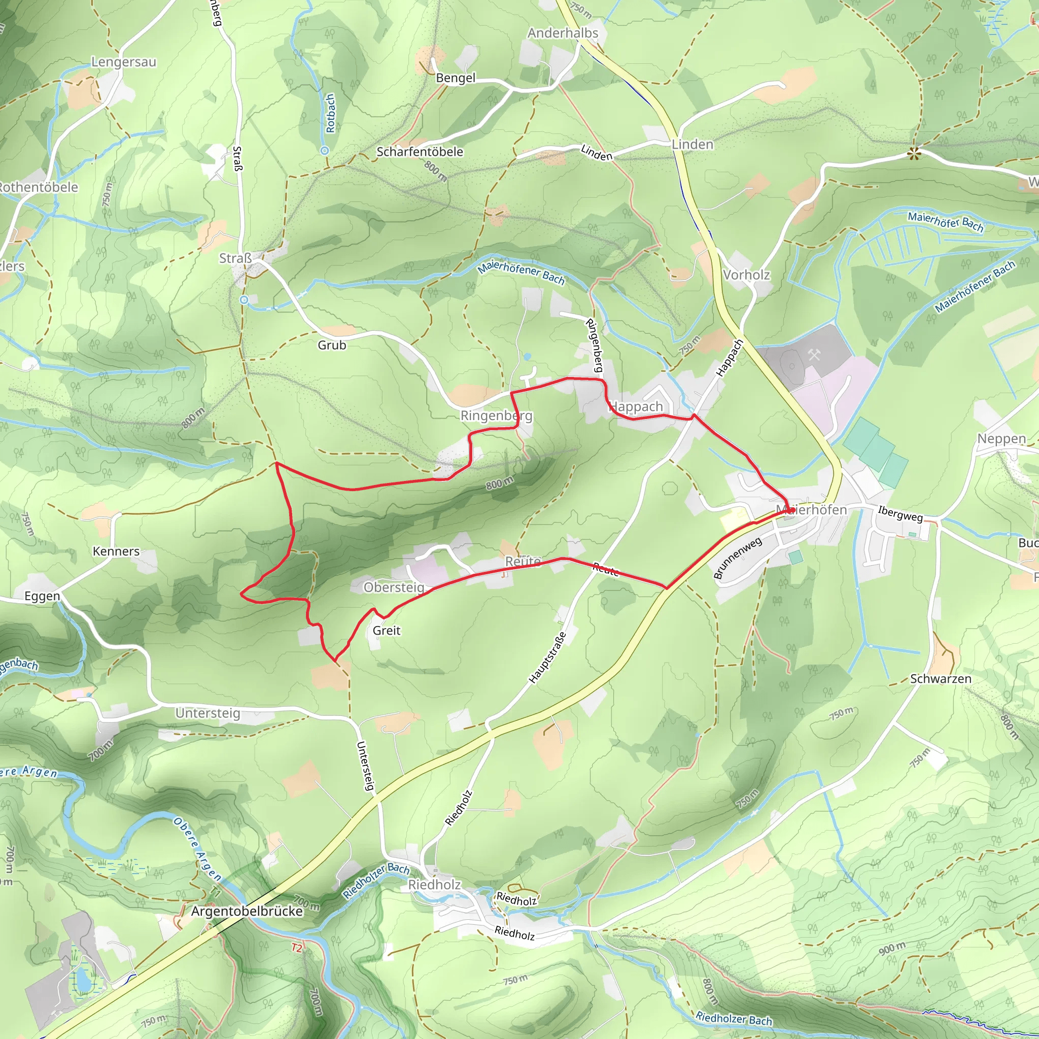 Skulpturenweg Maierhoefen Loop mobile static map
