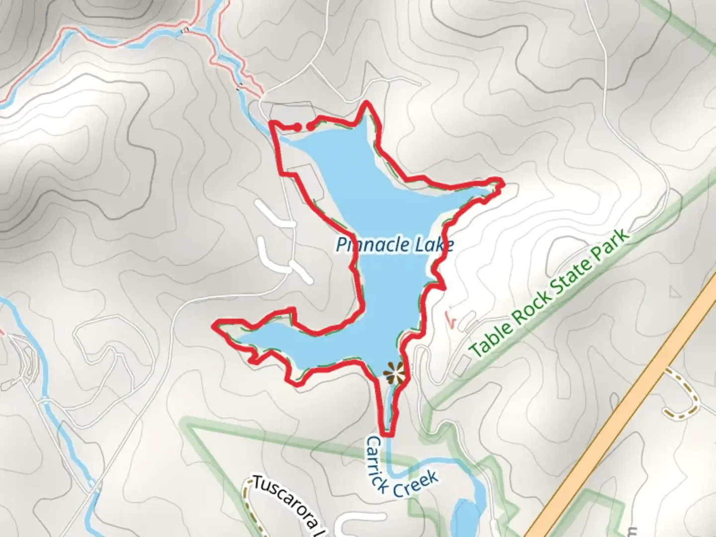 An image depicting the trail Pinnacle Lake Loop and its surrounding area.