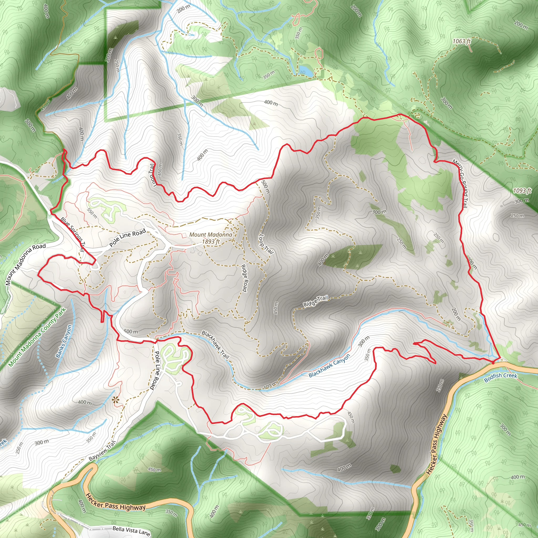 Sprig Lake, Merry-Go-Round and Bayview Loop Trail mobile static map