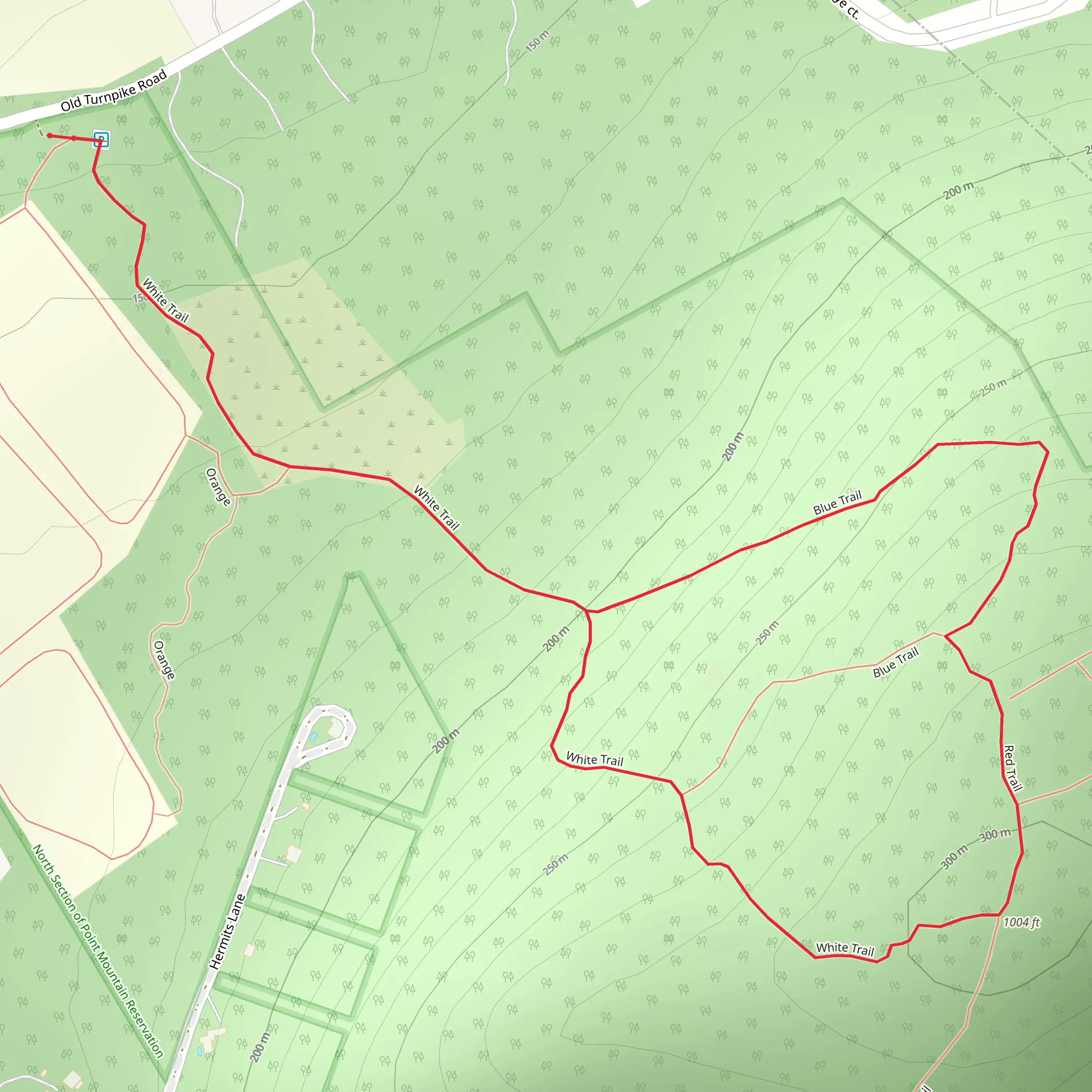 Blue and White Loop Trail mobile static map