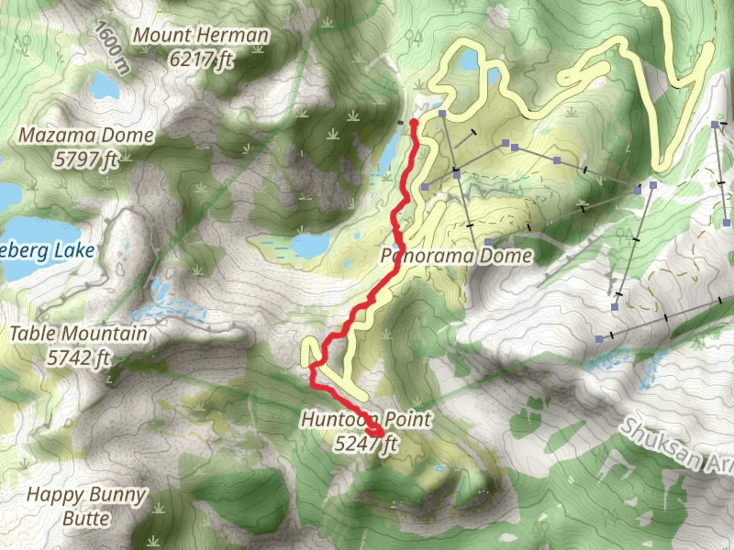 An image depicting the trail Huntoon Point and its surrounding area.